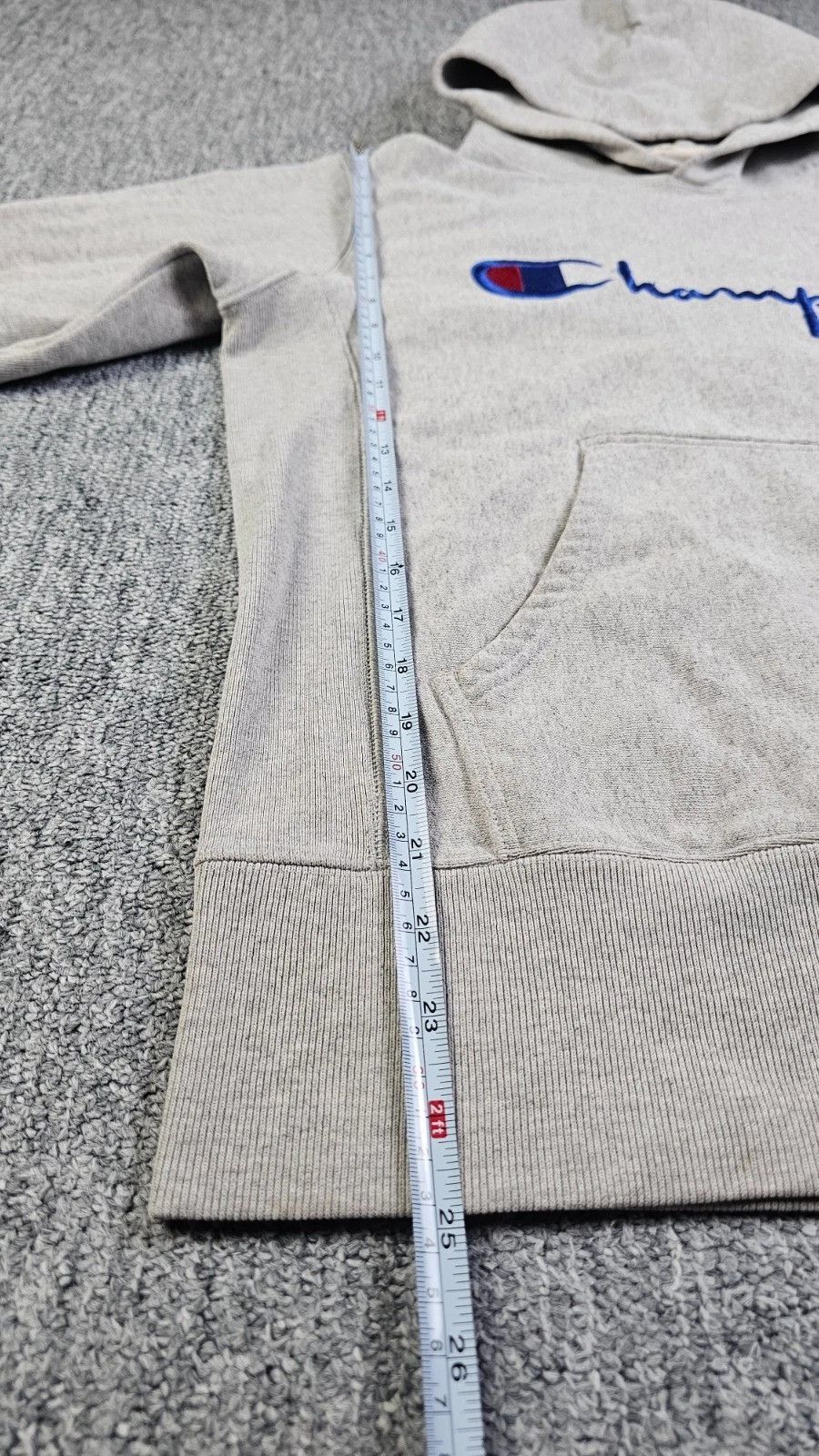Carhartt Champion Reverse Weave Script Hoodie Gray Hooded Men M Size US M / EU 48-50 / 2 - 9 Thumbnail