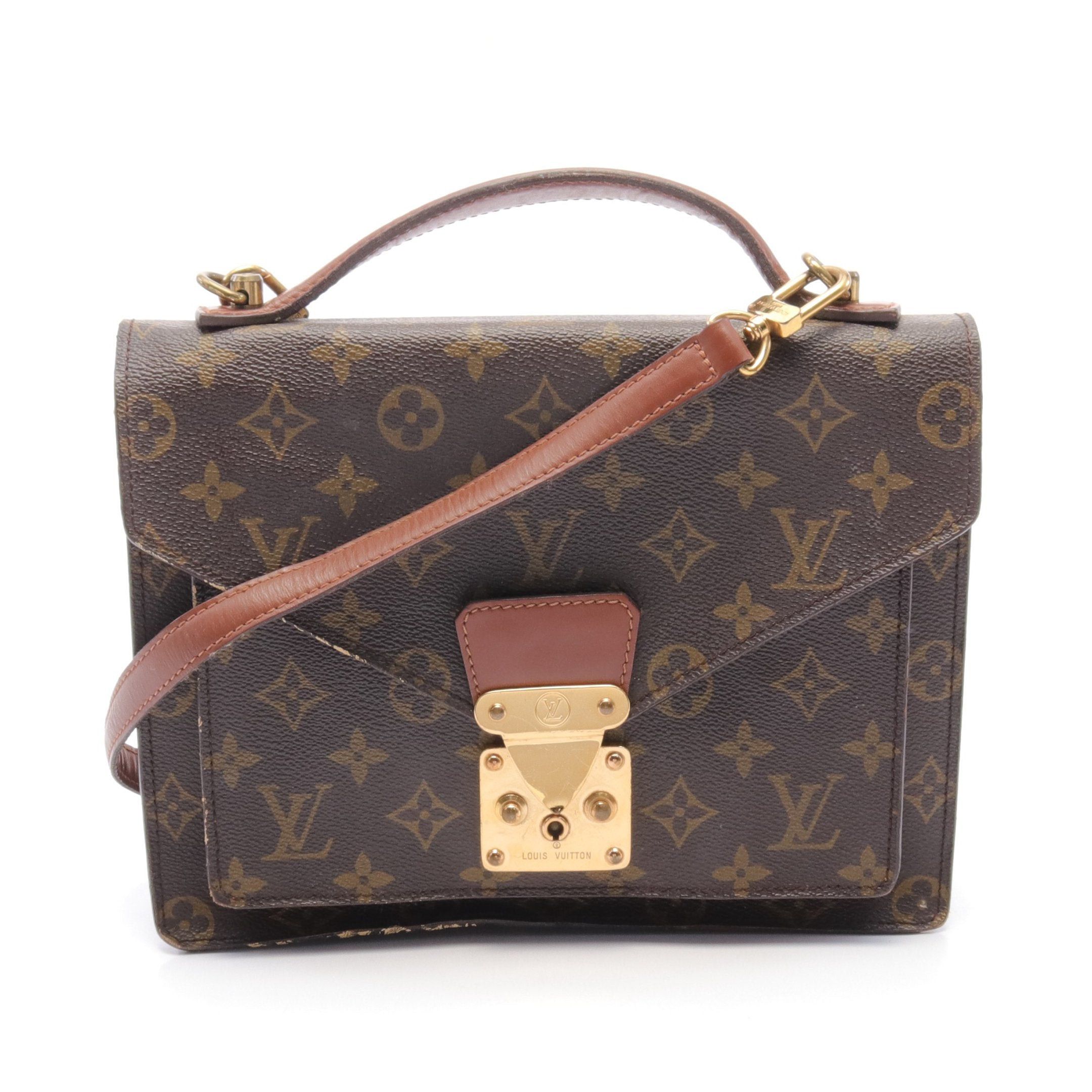 Louis Vuitton Louis Vuitton Monceau Monogram Handbag Leather Brown Size ONE SIZE - 1 Thumbnail