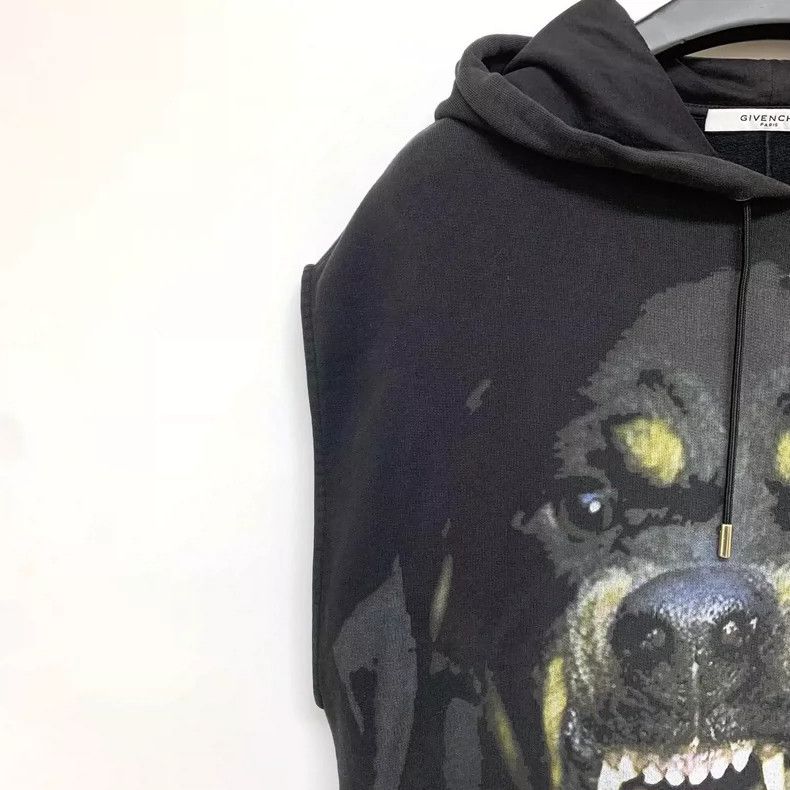 Givenchy Classic Dog Head Print Sleeveless Hooded Vest
