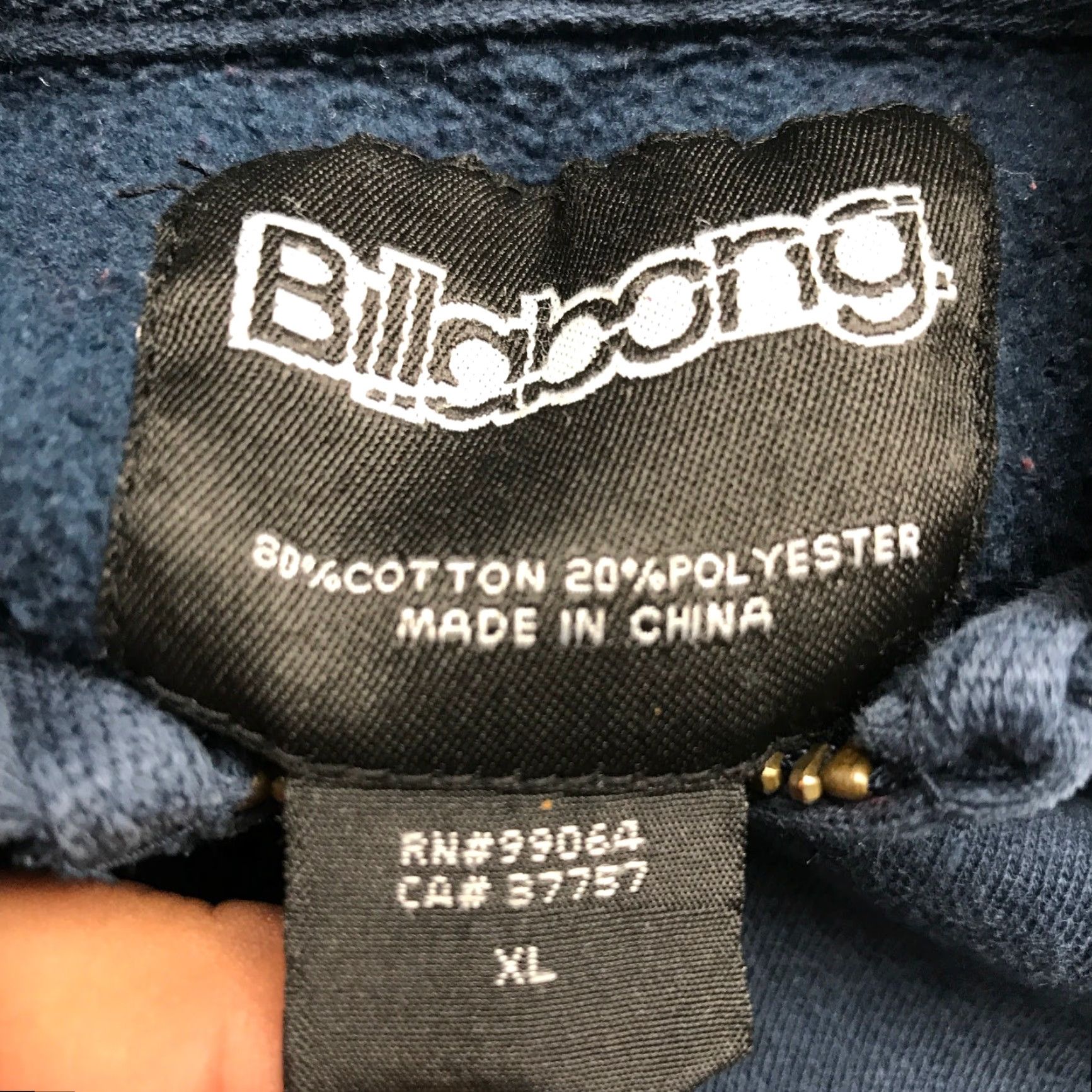 Billabong VINTAGE Billabong Full Zip Sweatshirt Hoodie Jacket Womens XL Navy Size XL / US 12-14 / IT 48-50 - 3 Thumbnail