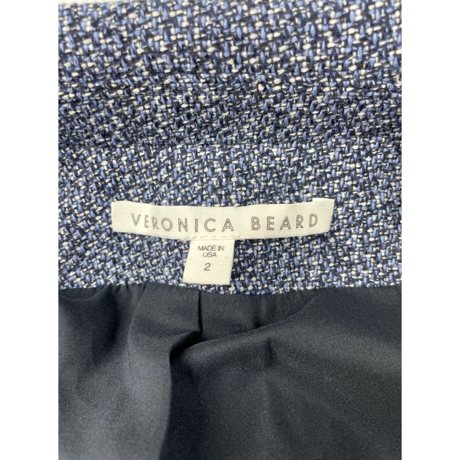 Veronica Beard VERONICA BEARD Blazer Women 2 Blue Tweed USA Button Jacket, Basic, Polyester, Regular Size 2, Blue, USA, Blazer, Women, Button Closure Size XS / US 0-2 / IT 36-38 - 4 Thumbnail