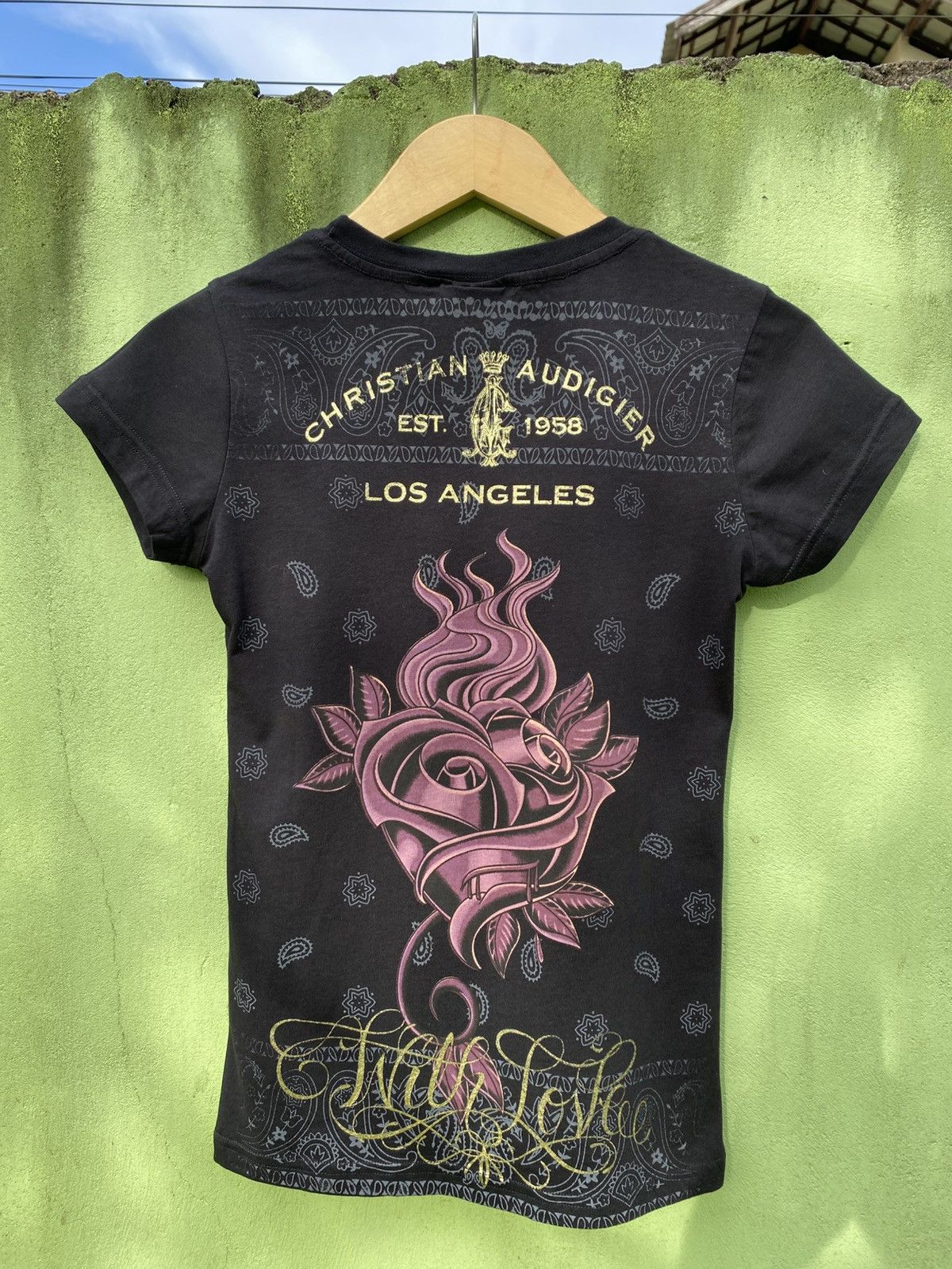 Christian Audigier Christian Audigier Tattoo Rose Scissor Design Front & Back Size L / US 10 / IT 46 - 2 Thumbnail