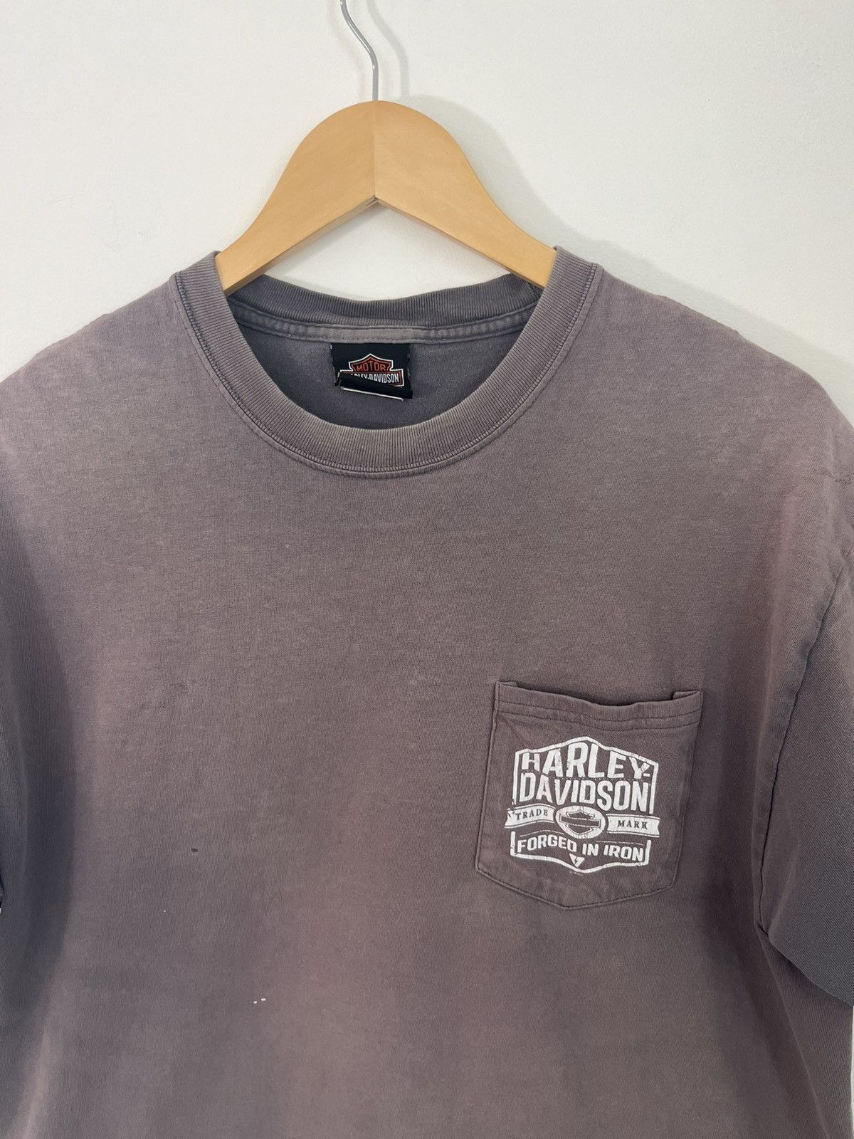 Harley Davidson HOLLYWOOD CA Vintage Sun Faded Pocket Tee Size US L / EU 52-54 / 3 - 3 Thumbnail