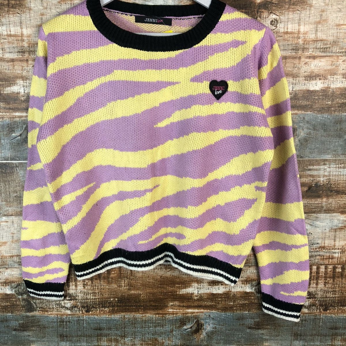 Homespun Knitwear × Japanese Brand Jenni Love Pink/Yellow tiger stripe Knitwear #A1342 Size M / US 6-8 / IT 42-44 - 6 Thumbnail