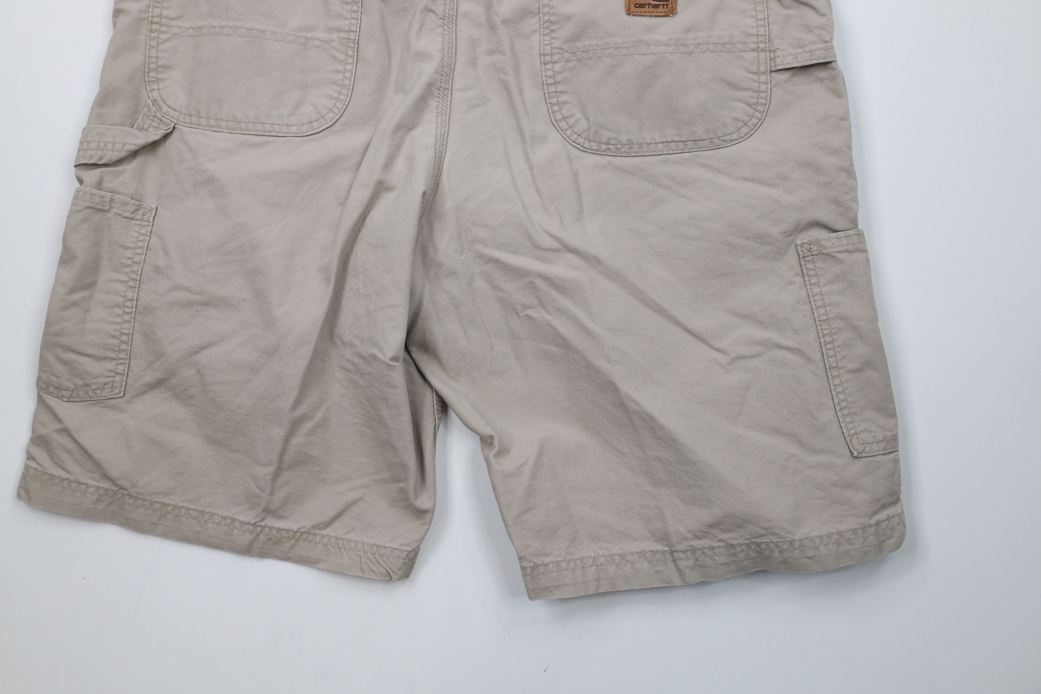 Carhartt × Vintage Vintage Carhartt Spell Out Dungaree Work Shorts Beige Cotton Size US 38 / EU 54 - 12 Thumbnail