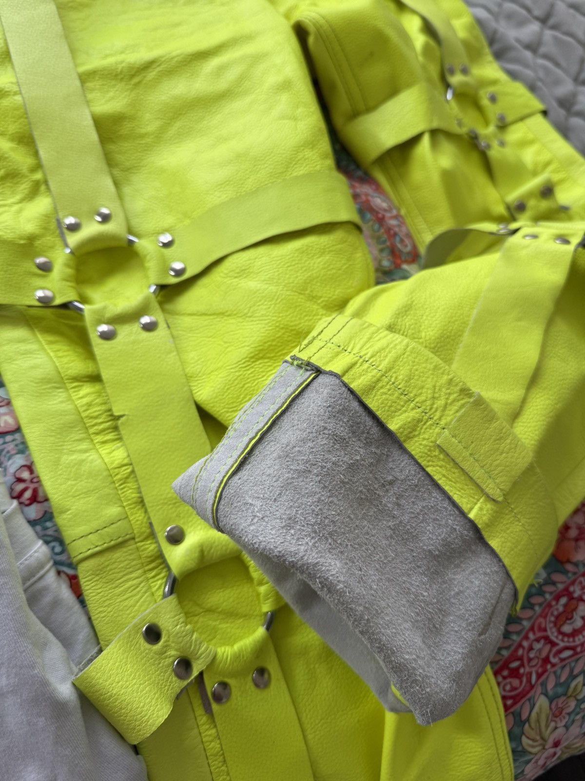Ev Bravado × Vlone × Who Decides War Ev Bravado LEATHER BONDAGE NEON GREEN Size US 30 / EU 46 - 17 Thumbnail