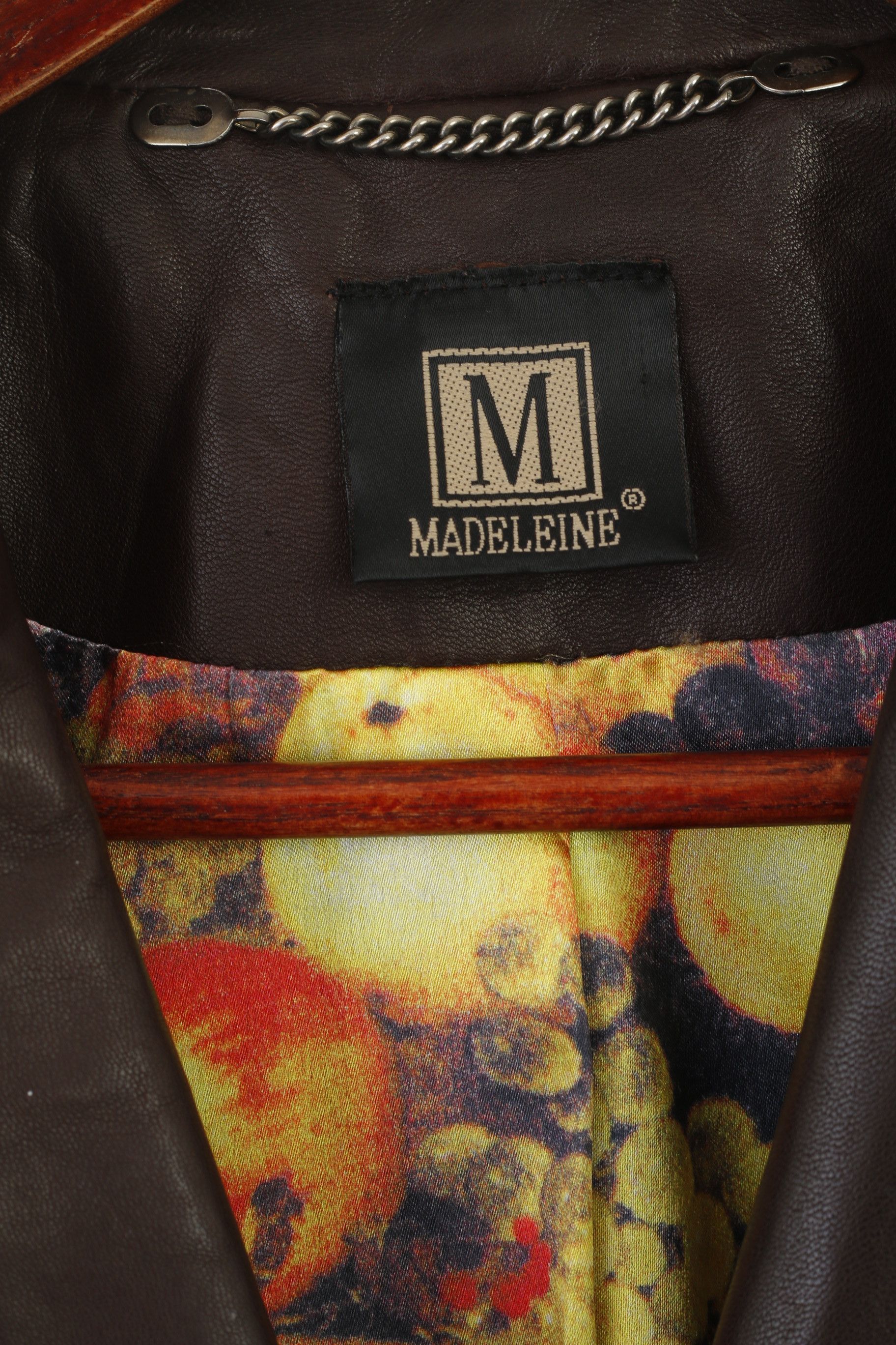 Vintage Madeleine Women 14 40 M Leather Jacket Brown Boho 6395 Size M / US 6-8 / IT 42-44 - 4 Thumbnail