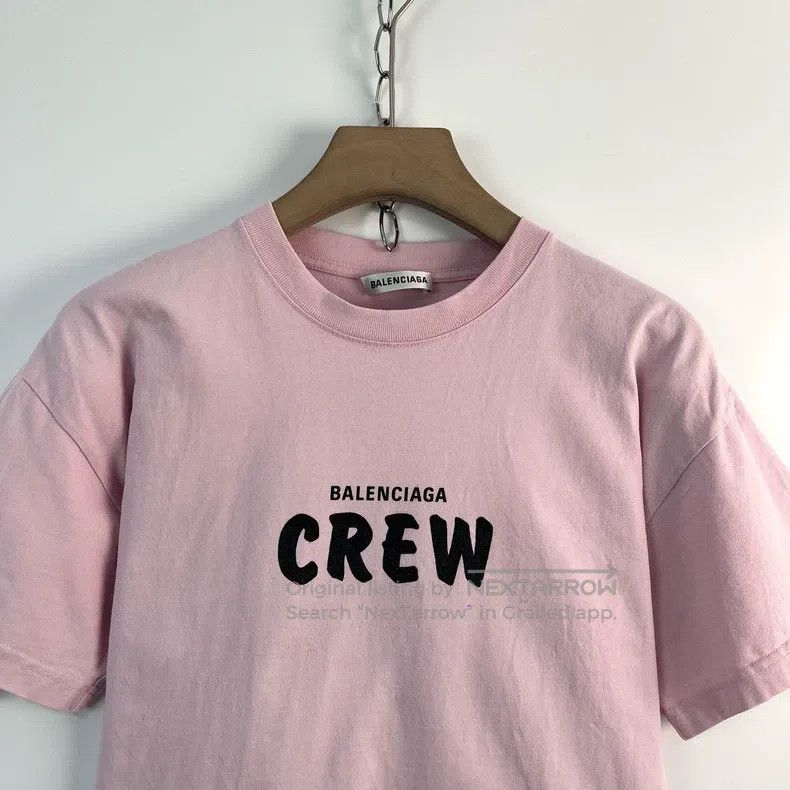 Balenciaga Balenciaga Pink CREW letter printed round-neck T-shirt Size US S / EU 44-46 / 1 - 3 Thumbnail