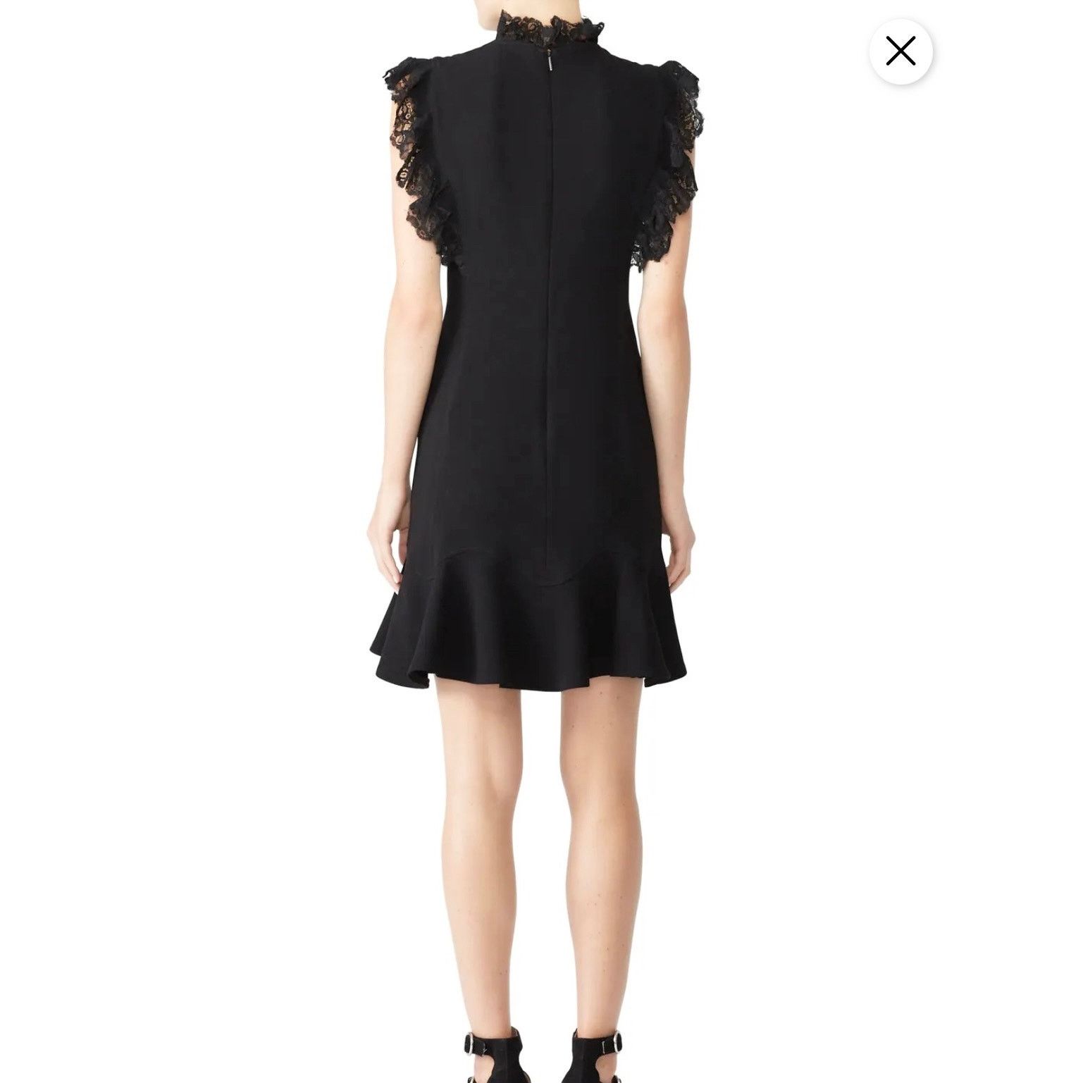 Rebecca Taylor Rebecca Taylor Black Pointelle Knit Mock Neck Sweater Dress Size M / US 6-8 / IT 42-44 - 2 Thumbnail
