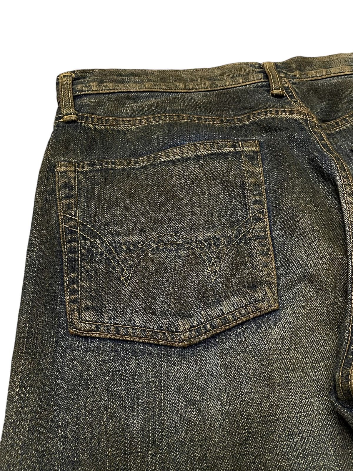 Edwin × Hysteric Glamour Vintage Edwin 505zx Mud Dirty Mud Wash Loose Selvedge Jeans Size US 33 - 14 Thumbnail
