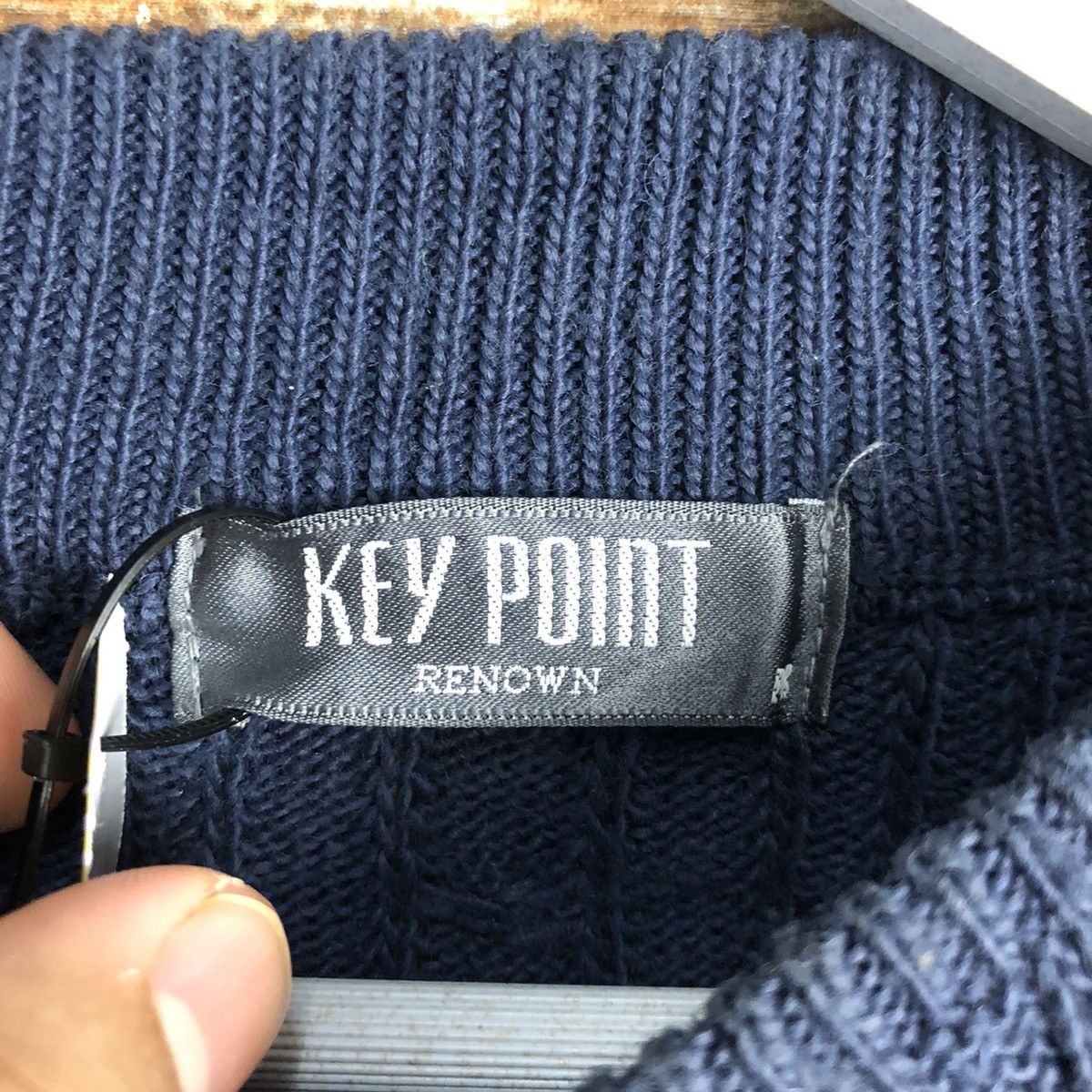 Homespun Knitwear × Japanese Brand Key Point Dark Blue Knitwear #A1827 Size L / US 10 / IT 46 - 9 Thumbnail