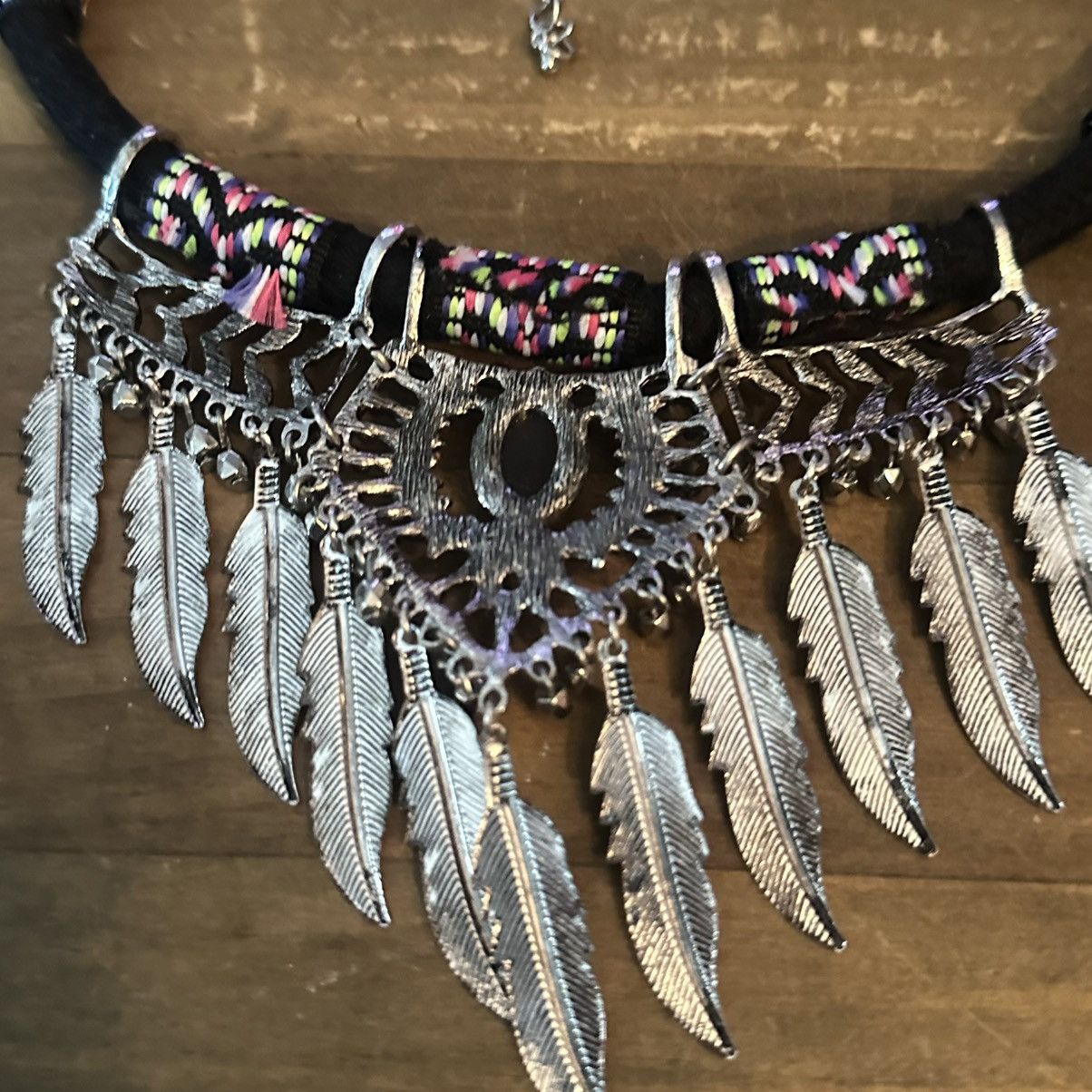 Other Bohemian Tribal feather dangles statement necklace Size ONE SIZE - 4 Thumbnail
