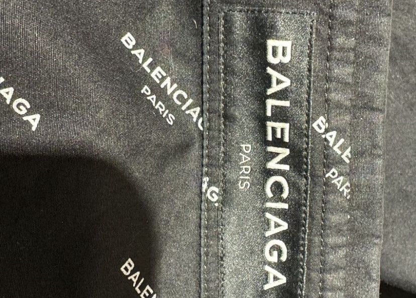 Balenciaga Balenciaga Men's Black Allover Logo Shirt Size US M / EU 48-50 / 2 - 6 Thumbnail