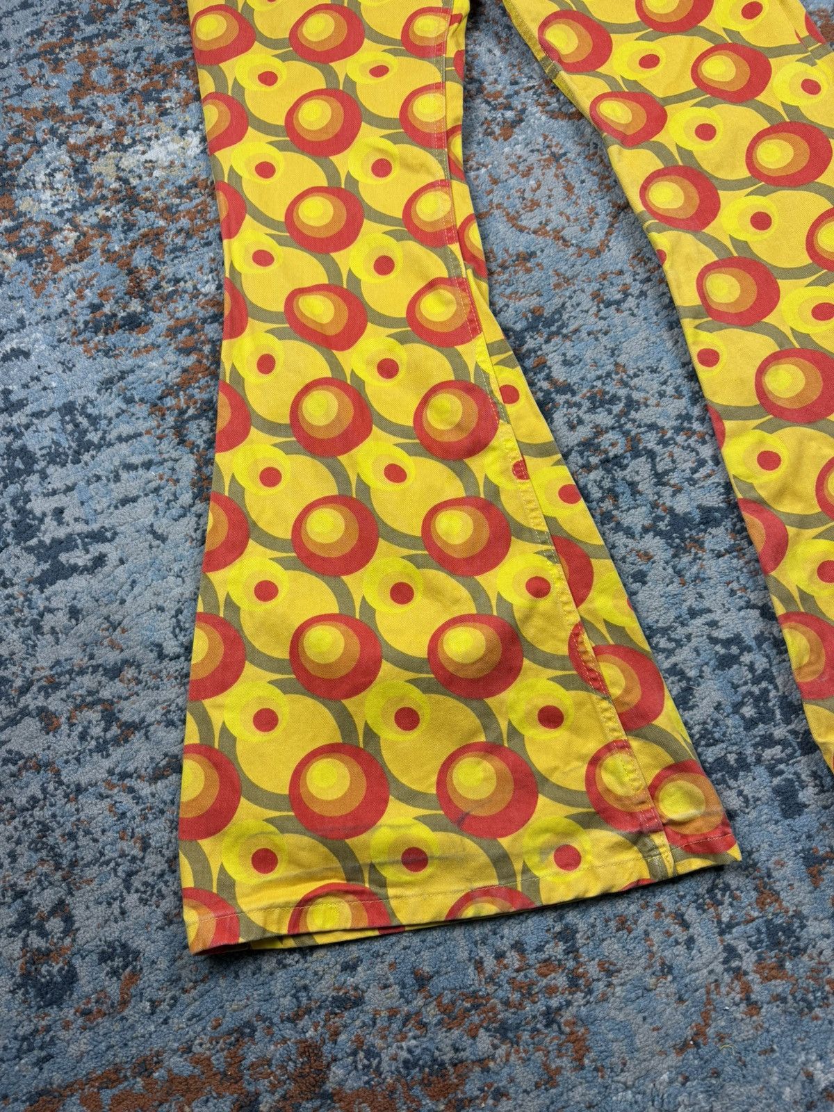 Japanese Brand × Vintage Vintage y2k Crazy patterned extremely flared pants 70s style Size US 31 - 6 Thumbnail