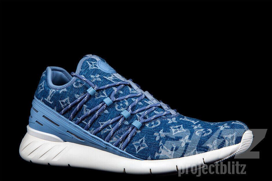 Louis Vuitton LOUIS VUITTON FASTLANE SNEAKER BLUE DENIM MONOGRAM LV Size US 8.5 / EU 41-42 - 2 Thumbnail