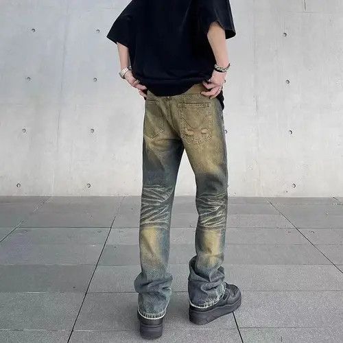 VIBE Washed and distressed baggy micro flare jeans Size US 34 / EU 50 - 4 Thumbnail