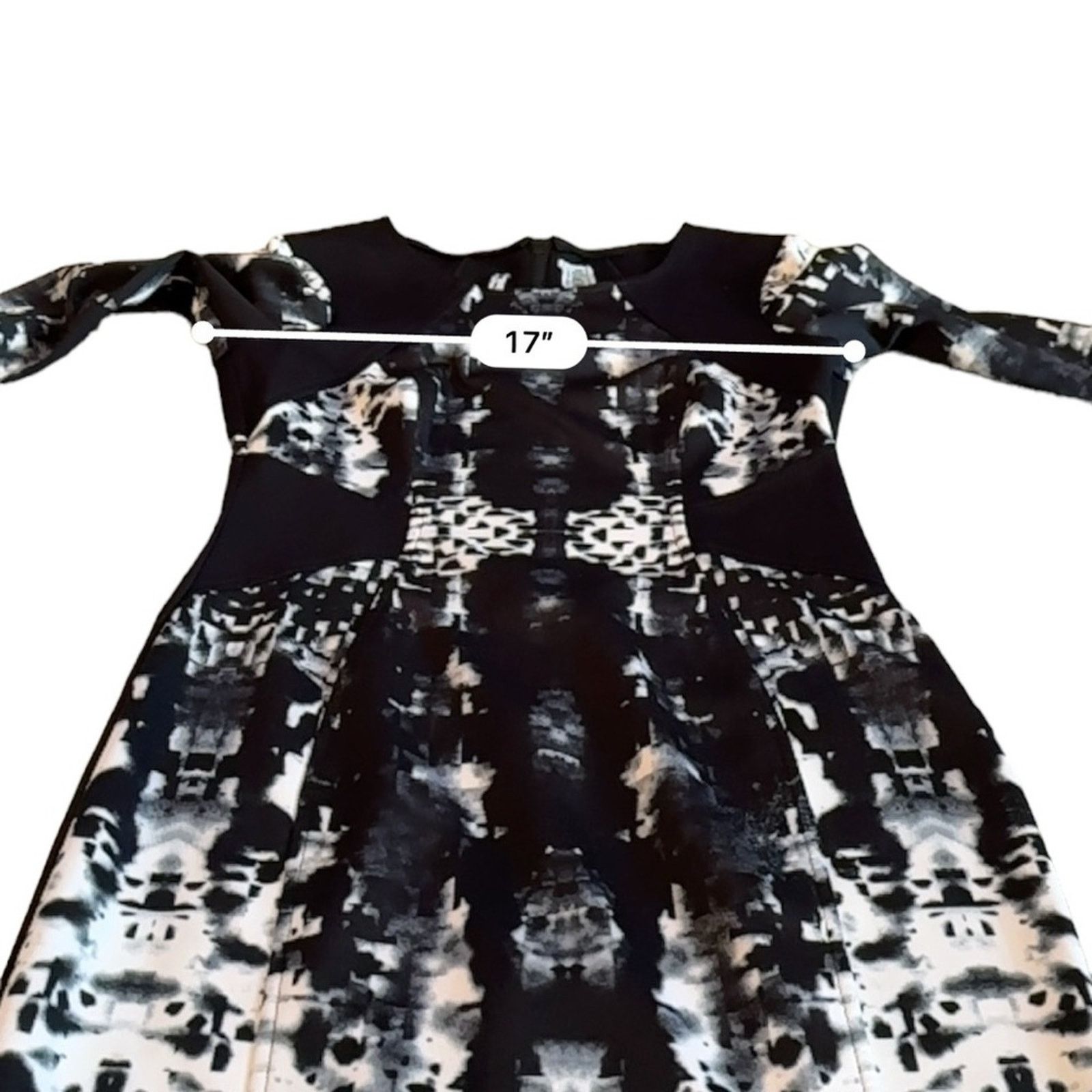 Anthropologie Yoana Baraschi Abstract Print Black & White Neoprene Dress 8 Size M / US 6-8 / IT 42-44 - 11 Thumbnail
