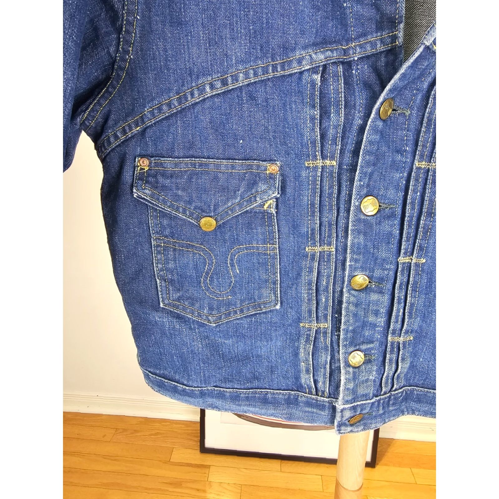 Vintage VINTAGE Big Smith BUCKAROO DENIM JACKET SZ 40 Jacket Mens Blue Cotton Sanforized 50's Bomber 40 Mens Size US XXS / EU 40 - 2 Thumbnail