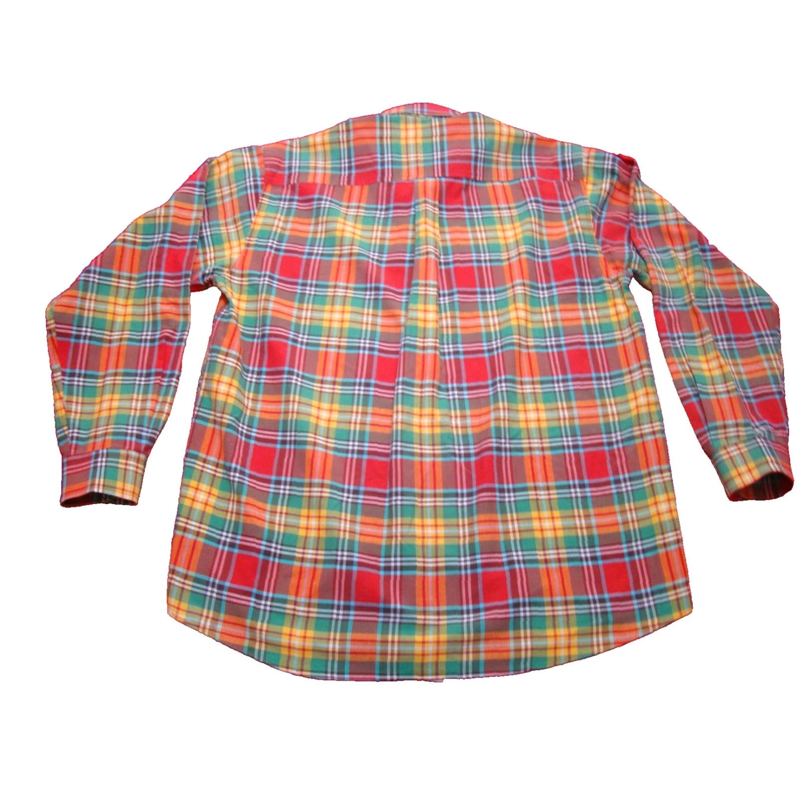 Vintage Cinch Mens Large Red Yellow Orange Plaid Long Sleeve Western Shirt Oxford Cotton Button-Up Size US L / EU 52-54 / 3 - 7 Thumbnail