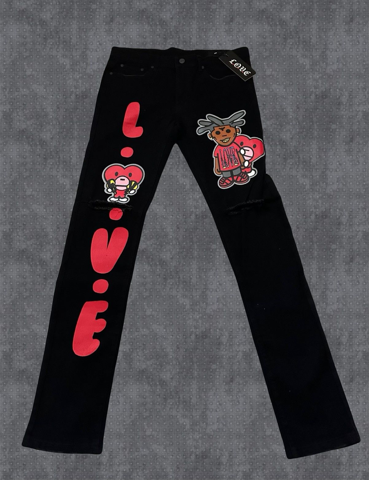 L.O.V.E. Apparel Men's Kodak Black Love Slim Fit Jeans