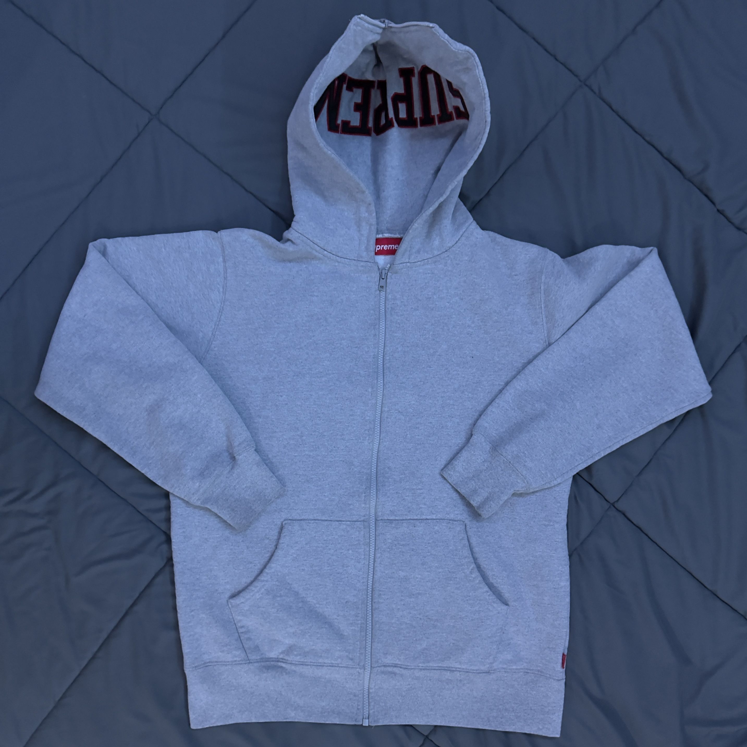 Supreme Split Hood Zip-Up Grey size Large