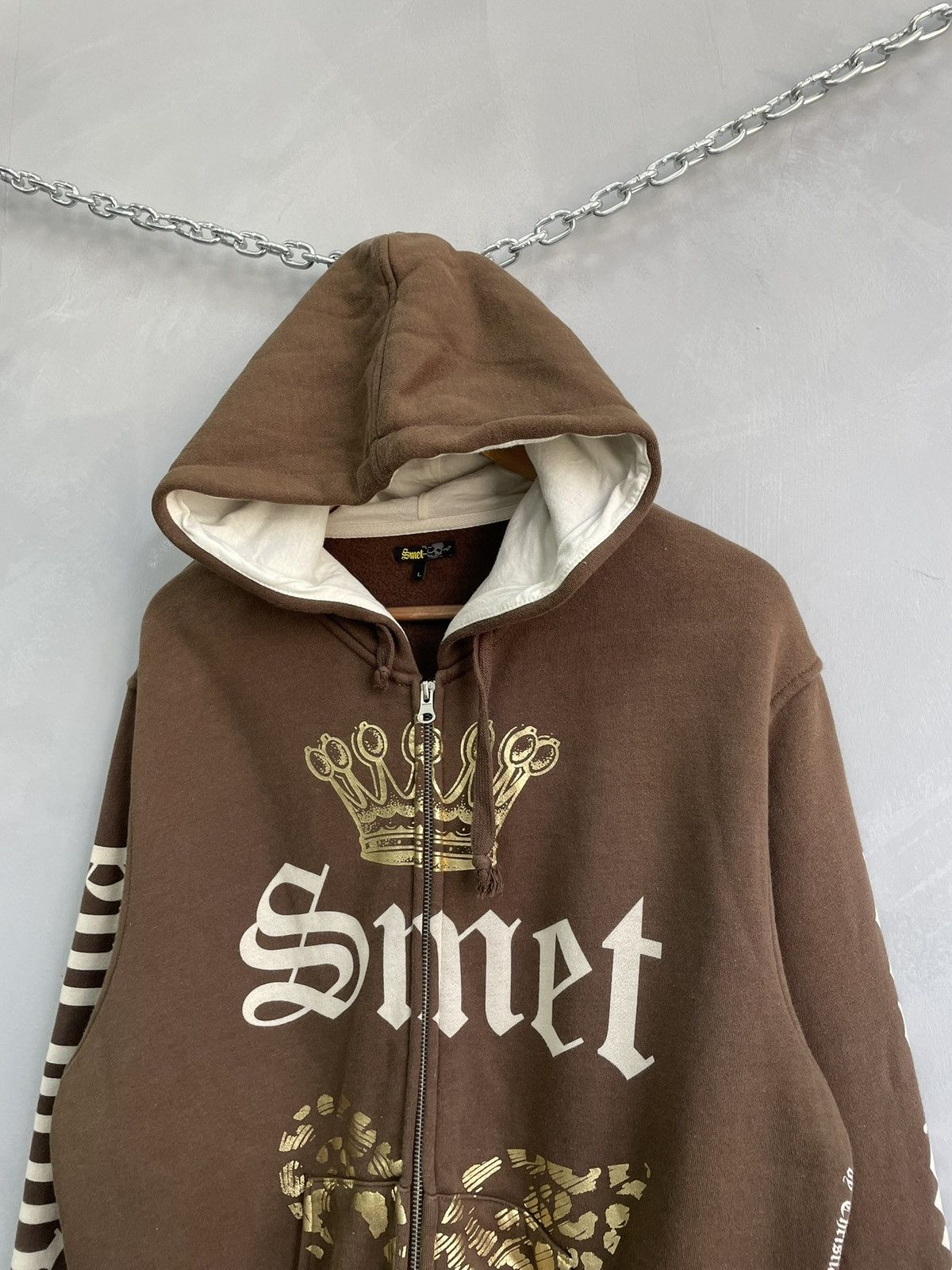 Christian Audigier Brown ed hardy overprint smet Hoodie by christian audigier Size US L / EU 52-54 / 3 - 3 Thumbnail