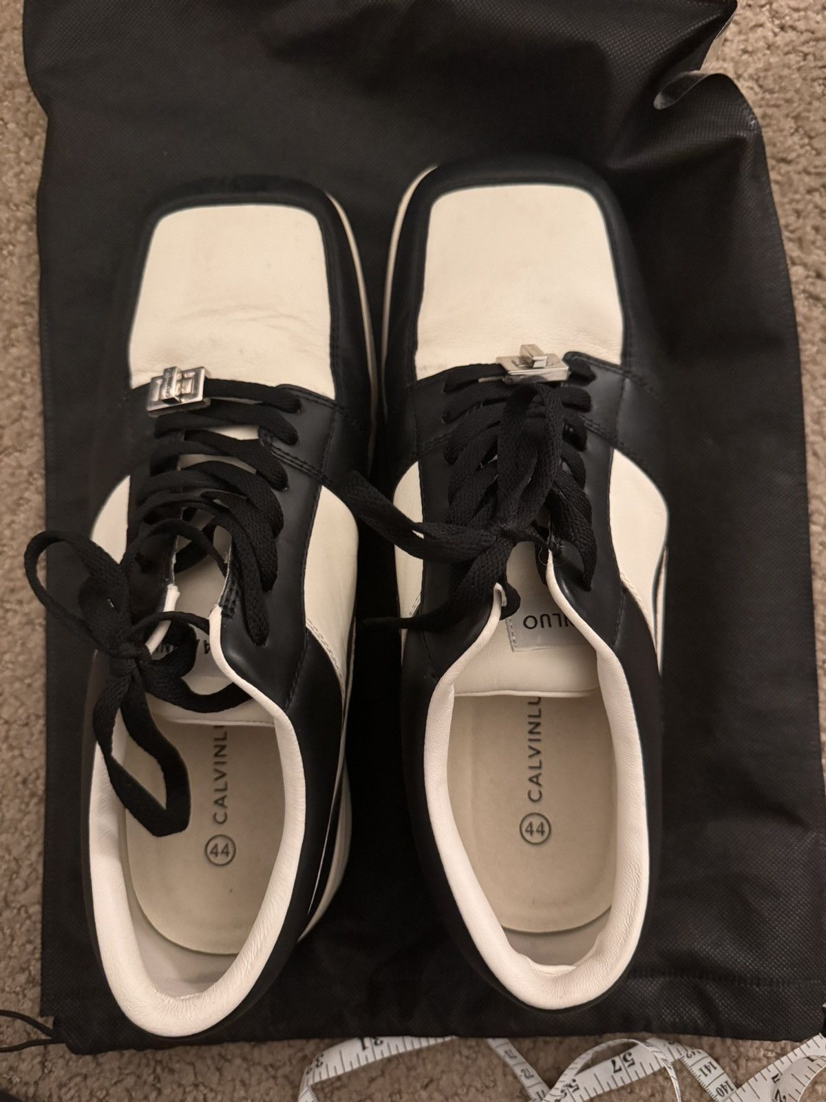 image of Calvin Luo Squared Toe Sneakers in Black, Men's (Size 11)