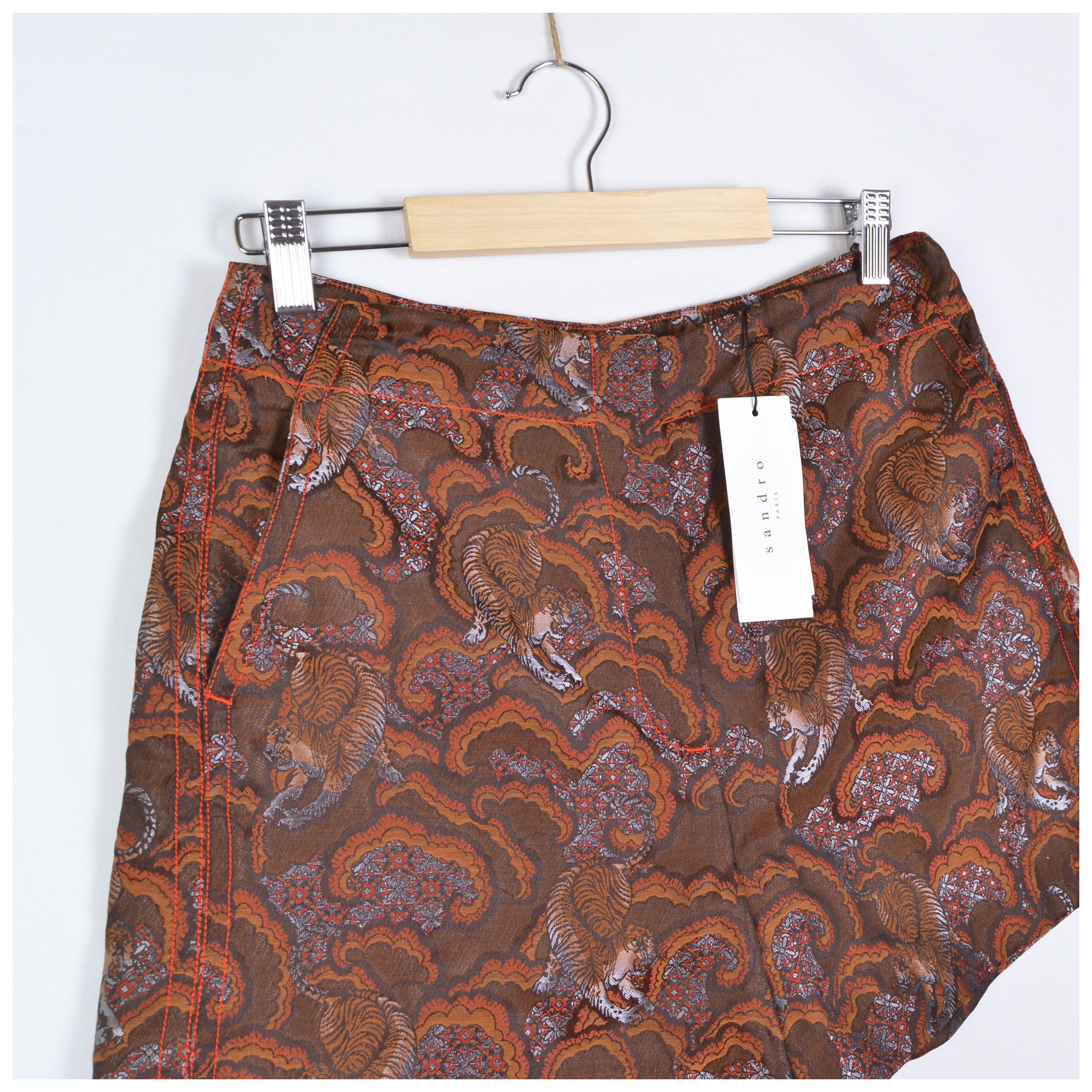 Japanese Brand × Sandro Sandro Chinagirl Multicolore Tiger Printed Japanese Shorts Size 28" / US 6 / IT 42 - 2 Thumbnail