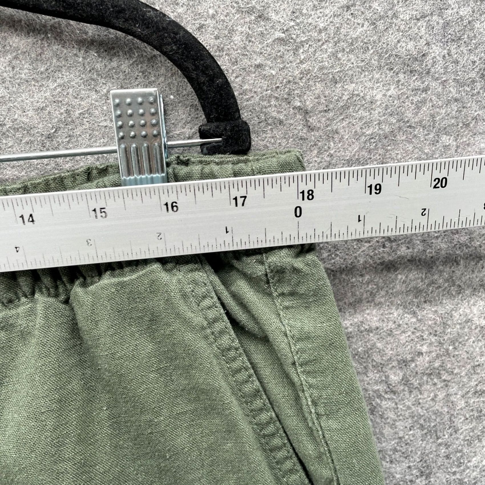 Gap VINTAGE? No. Gap Linen Blend Pants Womens LP Olive Green Pull On Wide Leg High Rise Pants Size 36" / US 14 / IT 50 - 5 Thumbnail