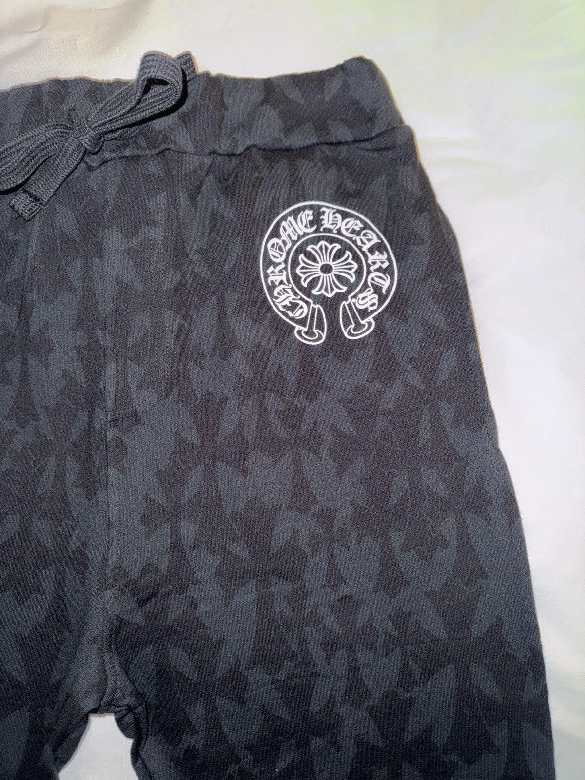 image of Chrome Hearts Cemetery Monogram Sweatpants in Black, Men's (Size 33)