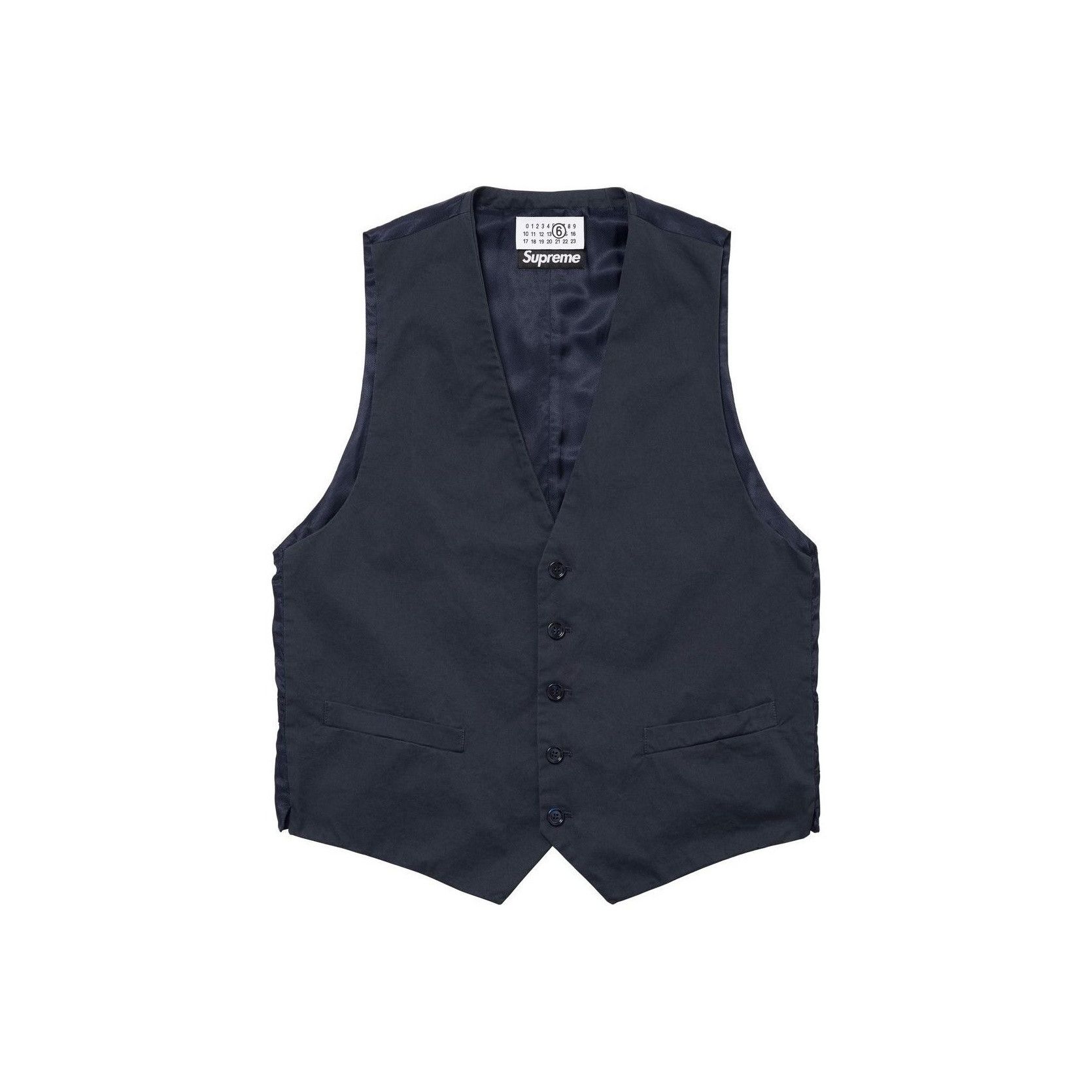Supreme Supreme x MM6 Maison Margiela Washed Cotton Vest Navy M Size 38R - 1 Thumbnail
