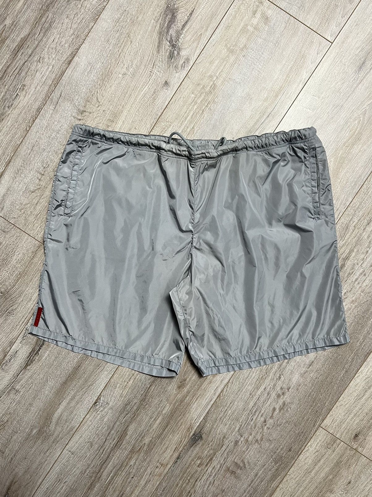 image of Prada Milano Shorts Swim Red Tab Silver Nylon, Men's (Size 36)