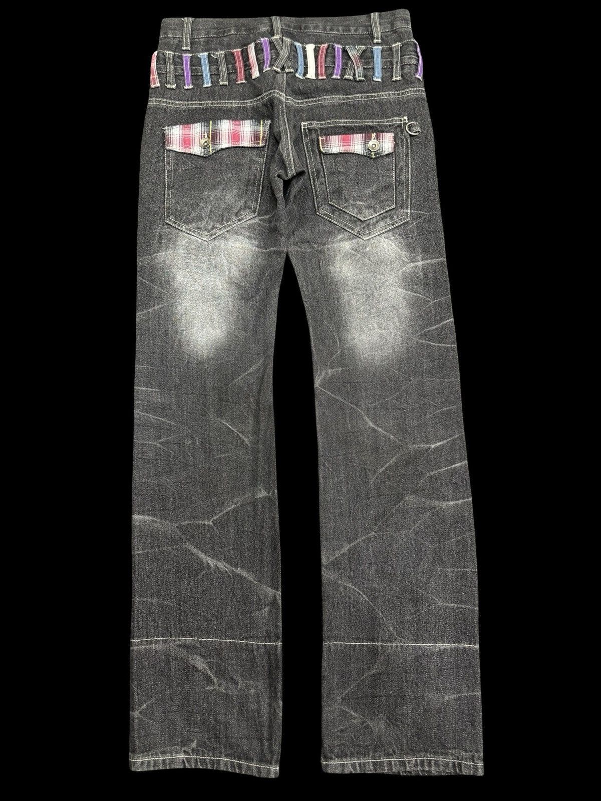 Japanese Brand 💥Doubel Waist💥Sick Japan Style Zipper Stonewash Denim F519 Size US 31 - 2 Thumbnail