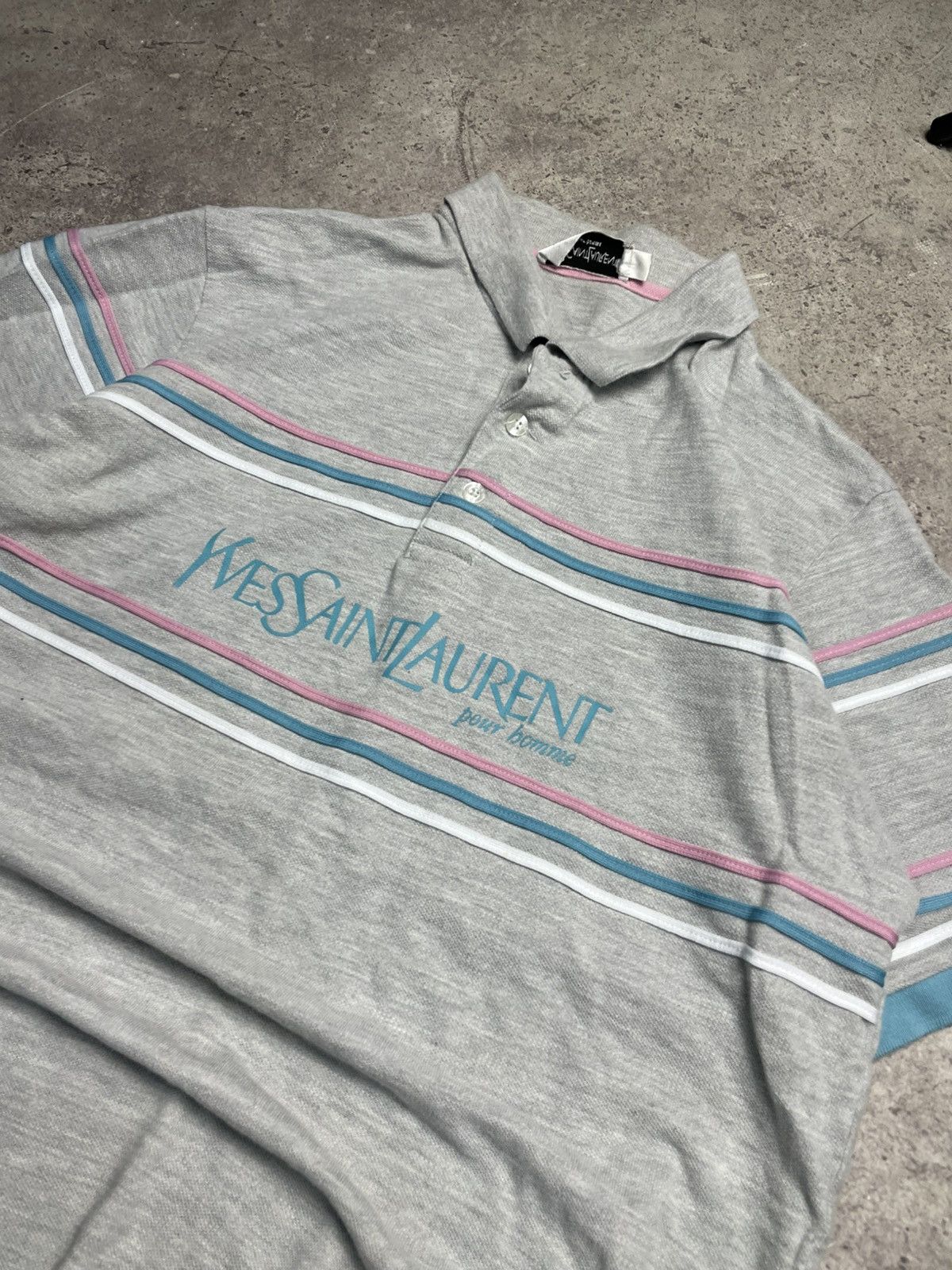 Yves Saint Laurent Yves Saint Lauren Pour Bomme Polo T-Shirt Men’s Size Large Size US L / EU 52-54 / 3 - 3 Thumbnail