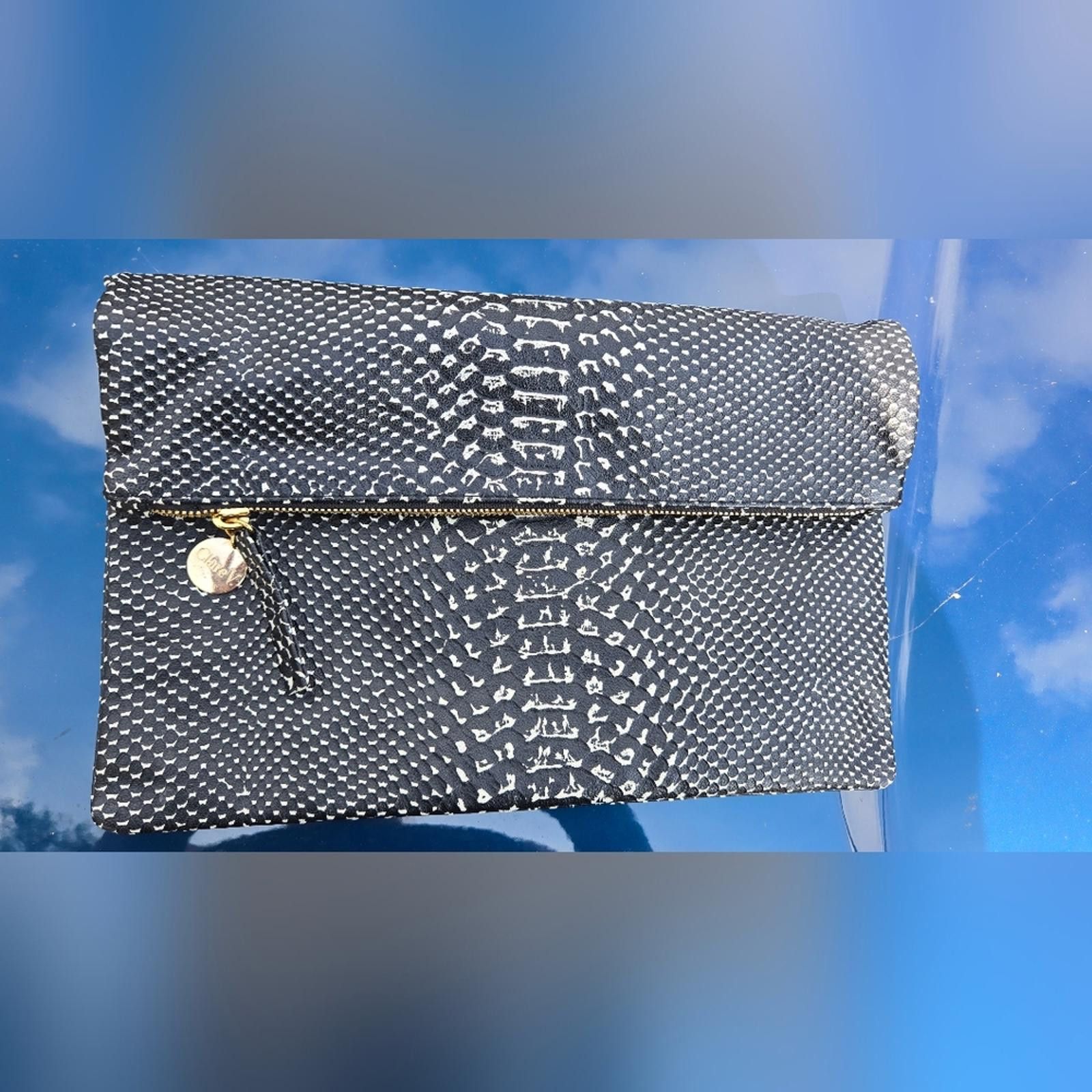 Other Clare V Black and White Embossed Goatskin Clutch NWOT Size ONE SIZE - 4 Thumbnail