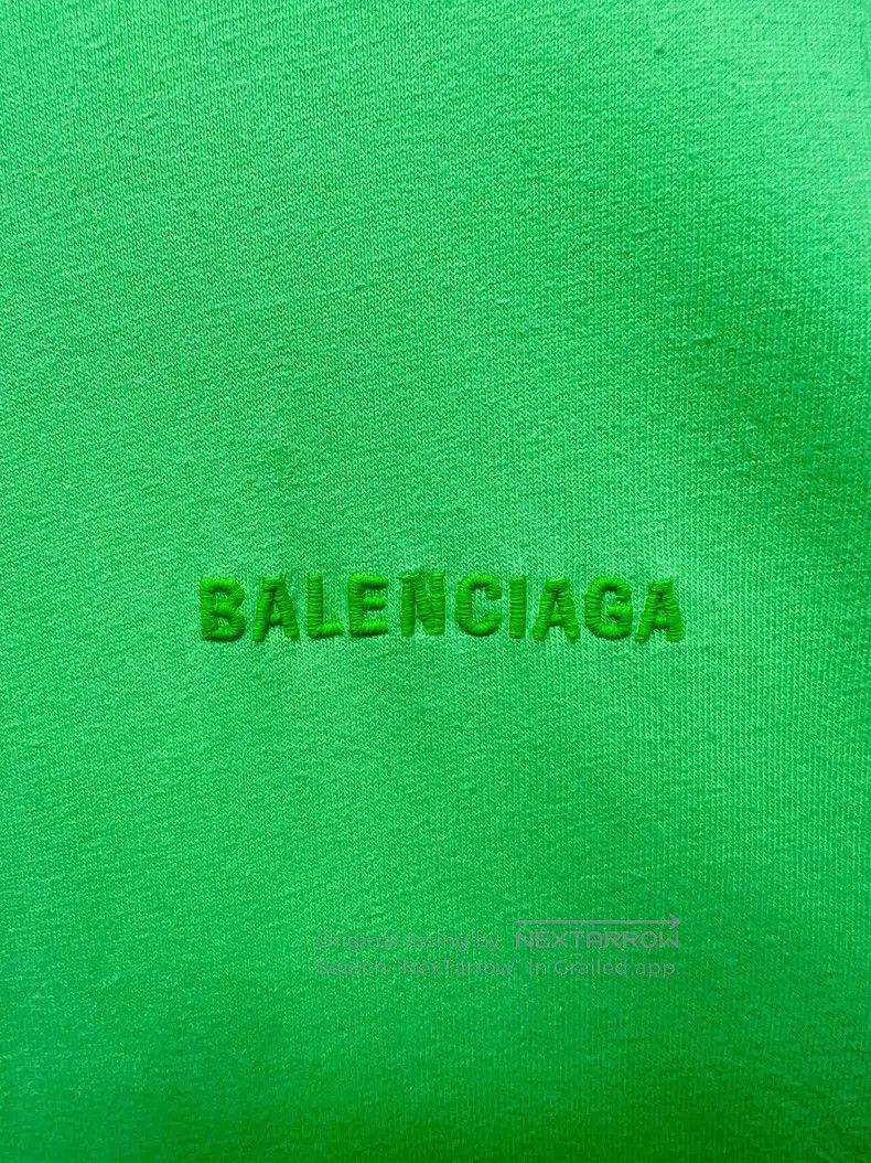 Balenciaga Balenciaga Neon Green Embroidered Logo Short Sleeve T-Shir Size US M / EU 48-50 / 2 - 4 Thumbnail