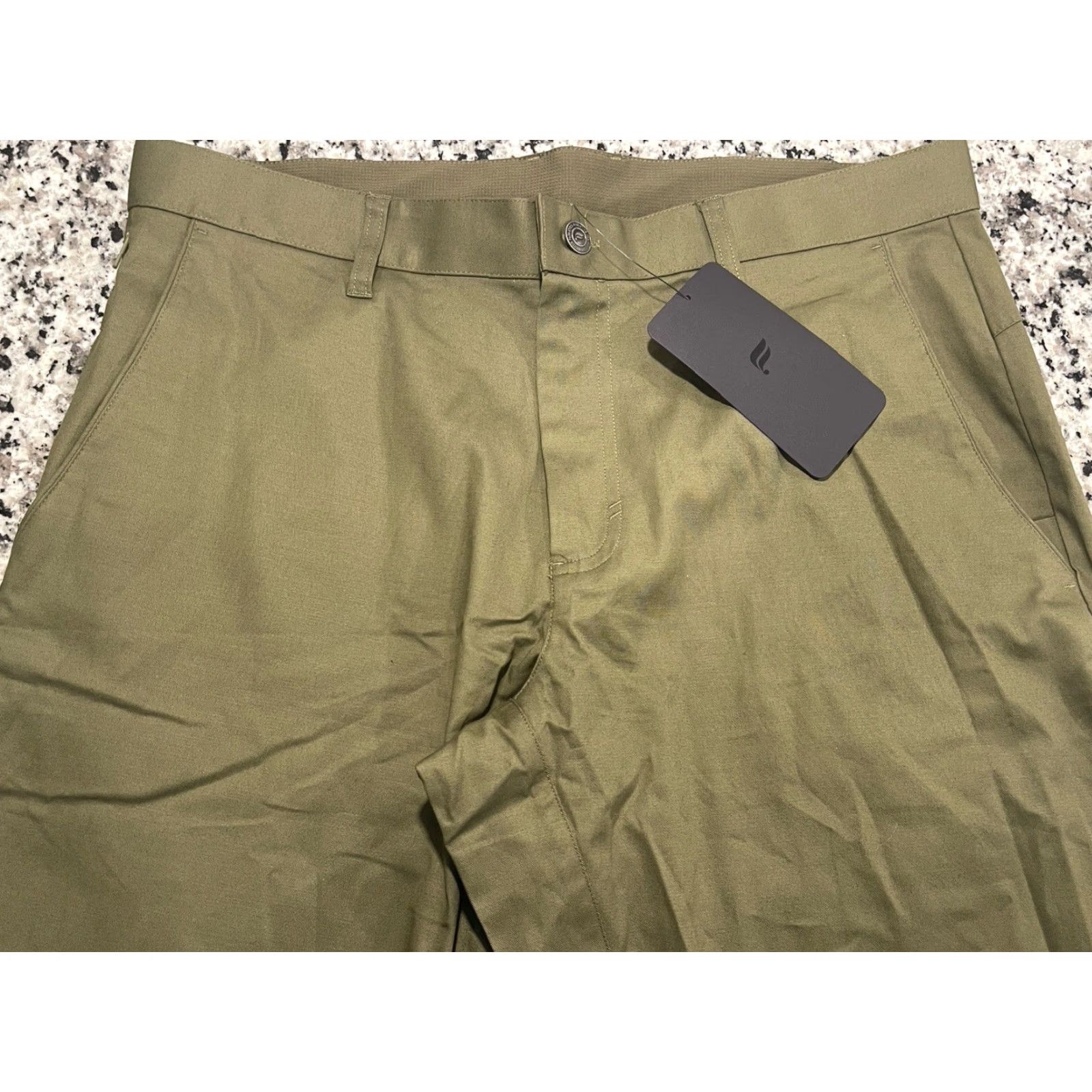 Fabletics Fabletics Pants Men 34x30 Green Slim Chino Stretch Flat Front Button Zip NWT Size US 34 / EU 50 - 2 Thumbnail