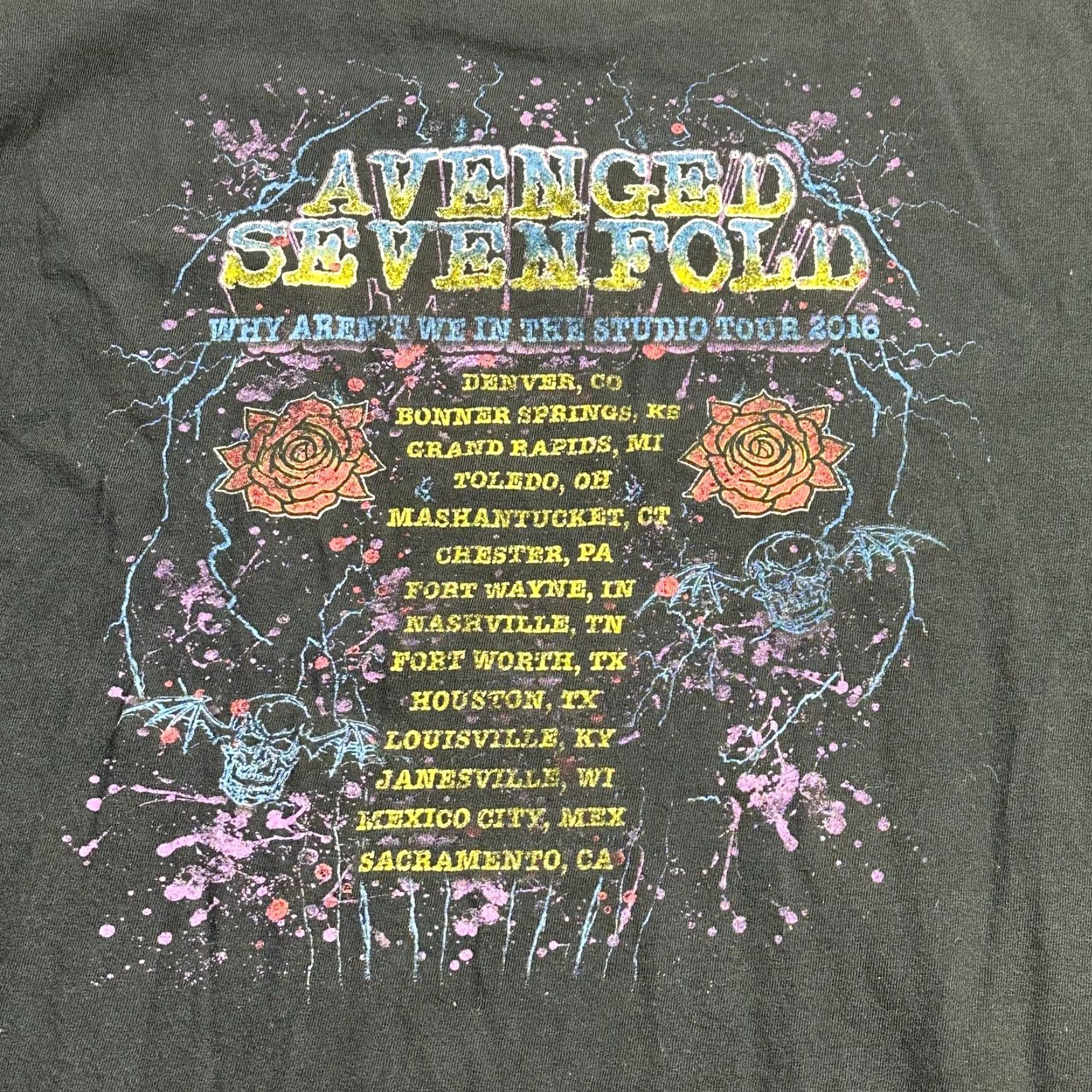 Vintage Avenged Sevenfold Heavy Metal Tour Tee Shirt Mens Large AOP Graphic Print Band Concert Tour Size US L / EU 52-54 / 3 - 5 Thumbnail