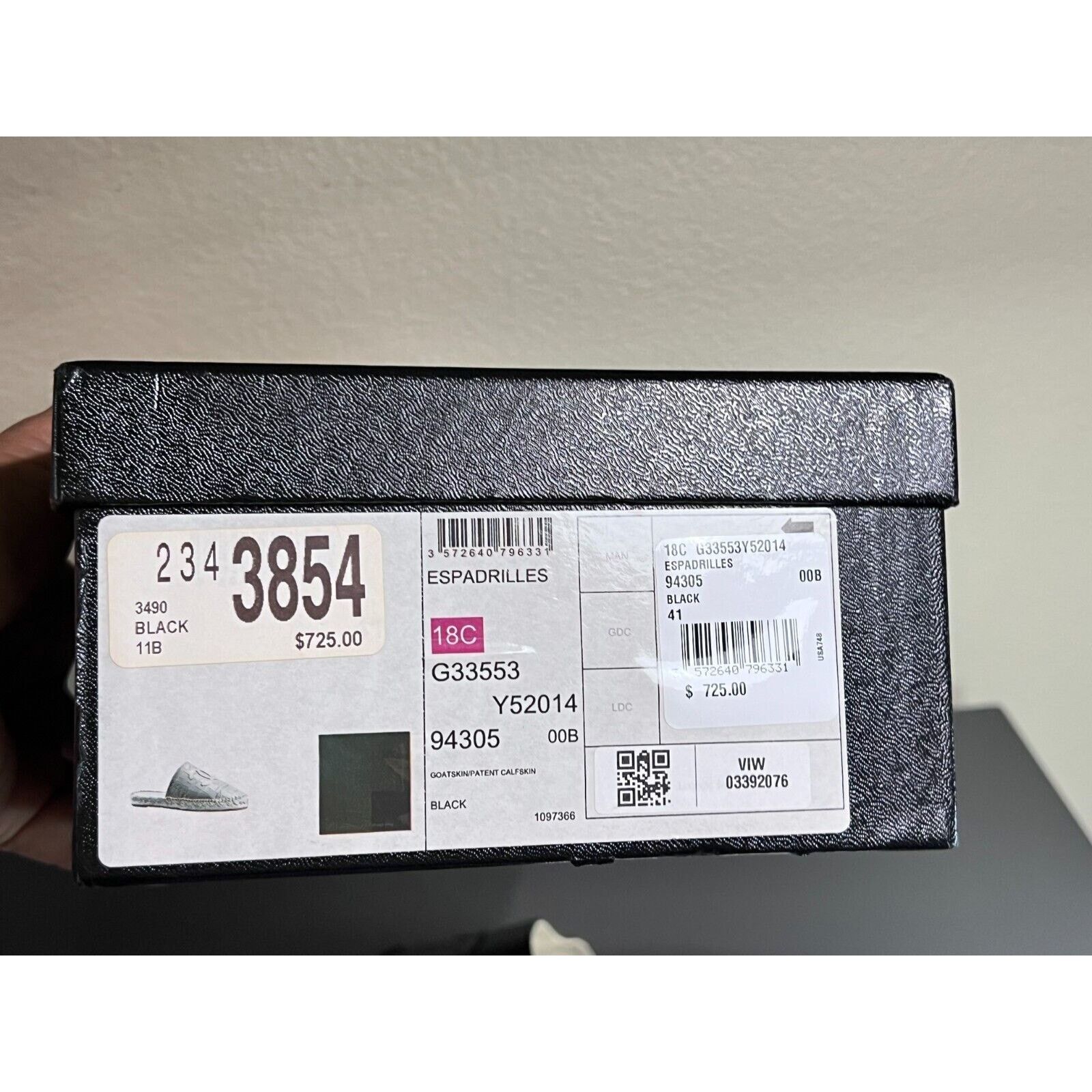 Chanel CHANEL Black Patent Backless Double Sole Espadrille Slide 41 Size US 10 / IT 40 - 3 Thumbnail