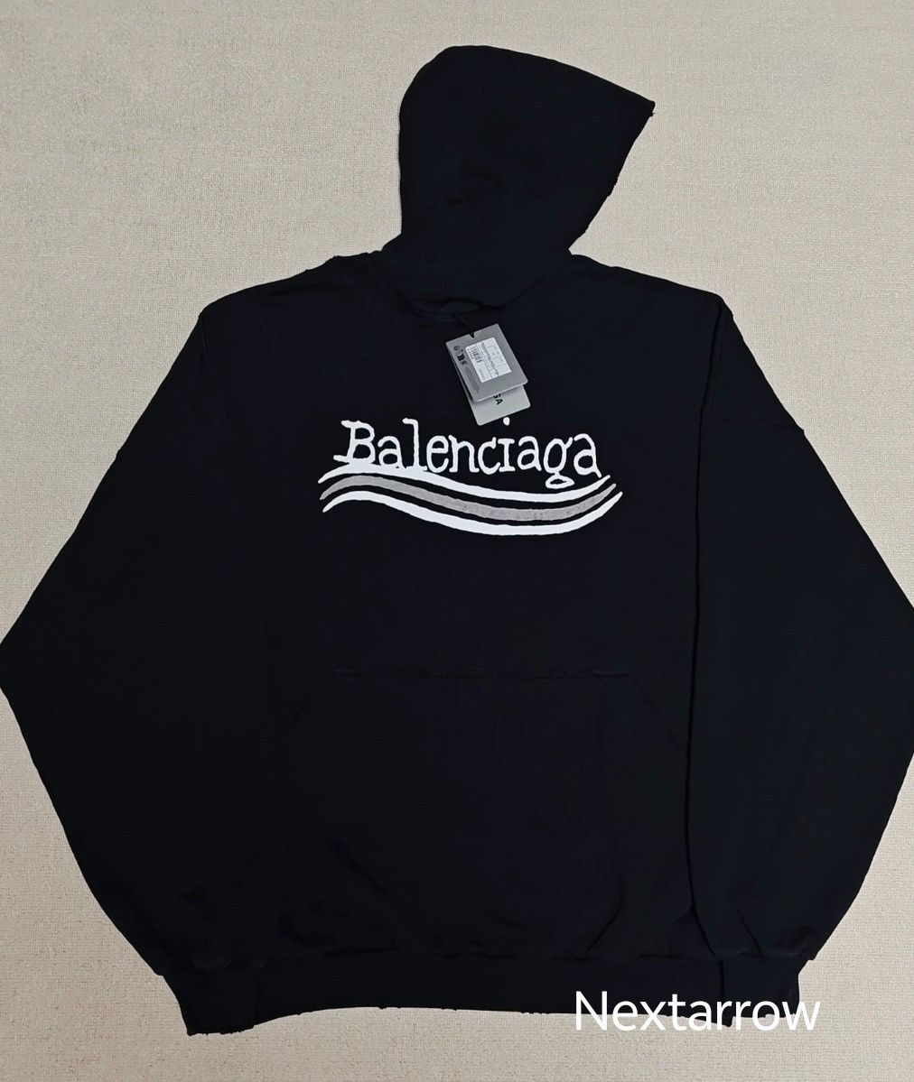 Balenciaga Balenciaga 23fwCoke Hand-Painted Waves Hoodie 2412-Nextarrow Size US S / EU 44-46 / 1 - 1 Thumbnail
