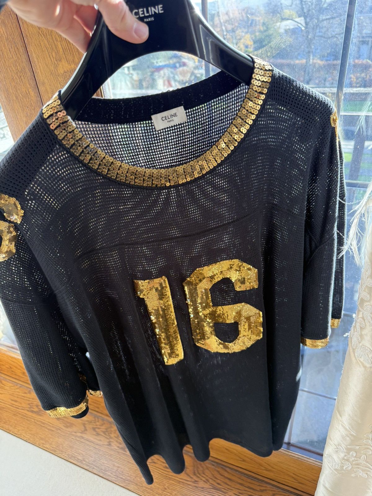 Celine $1.74k SS23 Celine 16 black gold sequin logo jersey t shirt Size US S / EU 44-46 / 1 - 17 Thumbnail