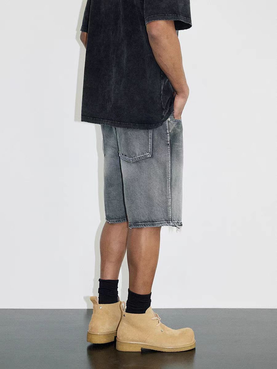 Japanese Brand × Jean Street skateboard hip hop ripped washed denim shorts Size US 30 / EU 46 - 2 Thumbnail