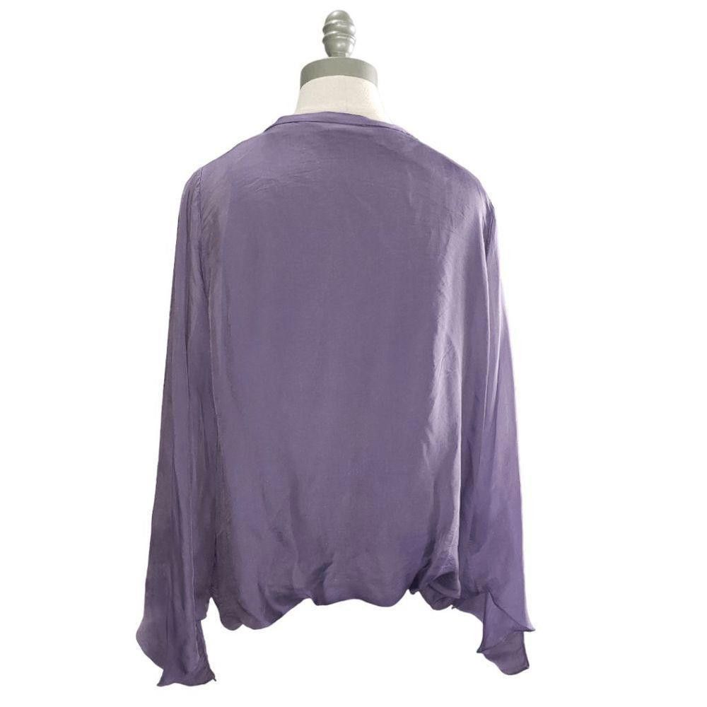 Designer CT1332 Tina Stephens 100% Silk Long Sleeve Blouse S Size S / US 4 / IT 40 - 2 Thumbnail