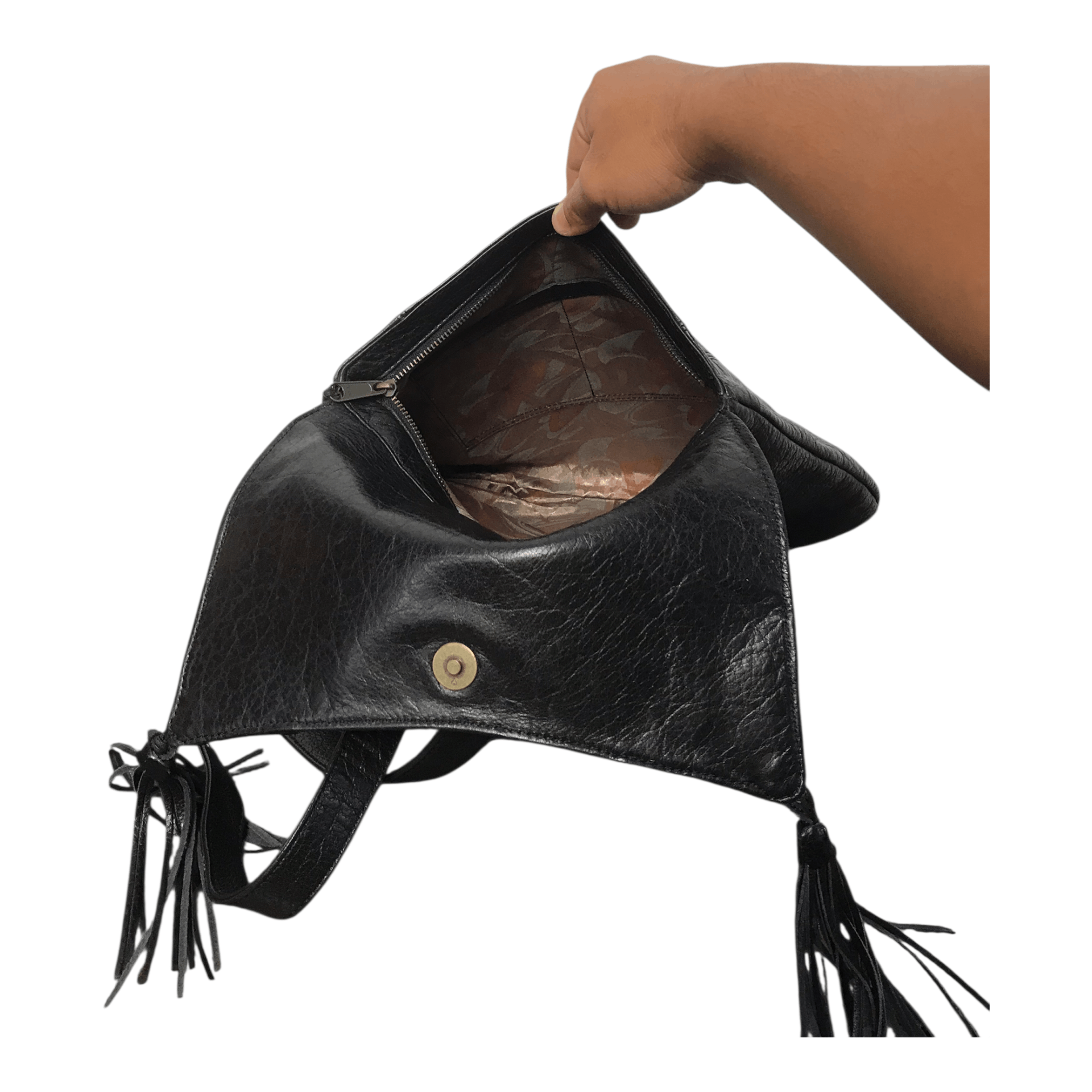 Ibiza Leather Black bagpack