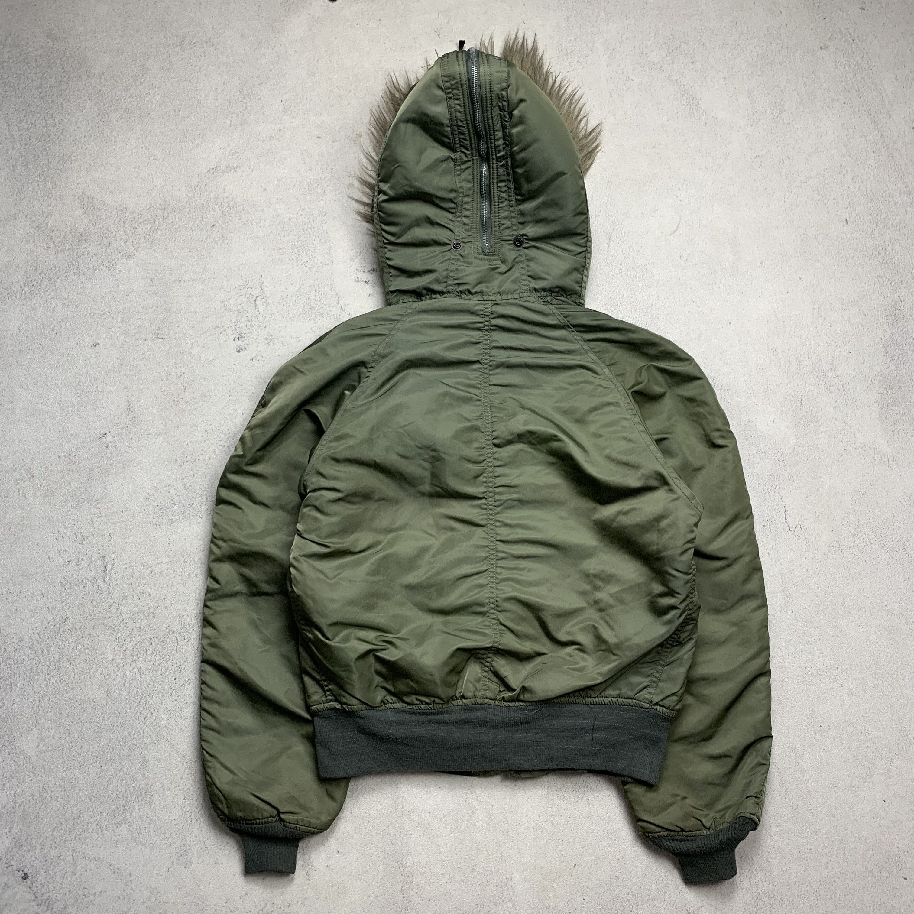 Vintage Alpha Industries N2B Faux Fur Bomber Jacket