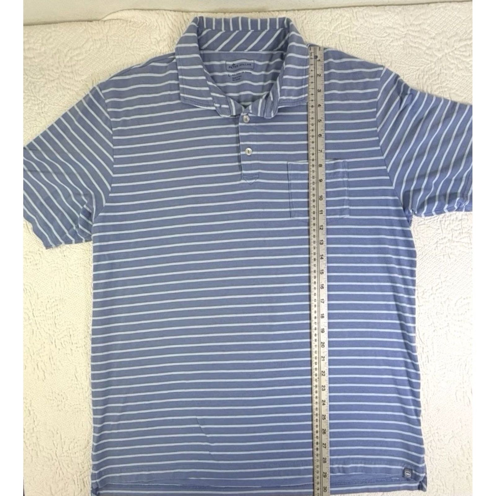 Peter Millar Peter Millar Comfort Polo Shirt Regular L Blue Stripes Golf Performance Men Size US L / EU 52-54 / 3 - 4 Thumbnail