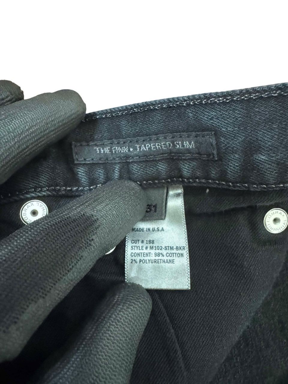 Vintage S.M.N. Studio Black Rock Finn Tapered Slim Jeans Size US 31 - 5 Thumbnail