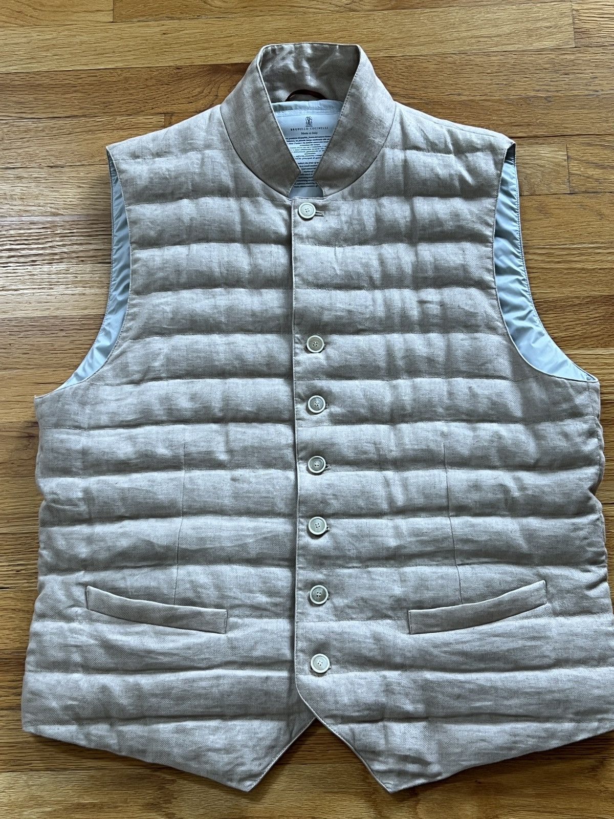 image of Beige Linen / Nylon Vest Size Xxl Brunello Cucinelli, Men's