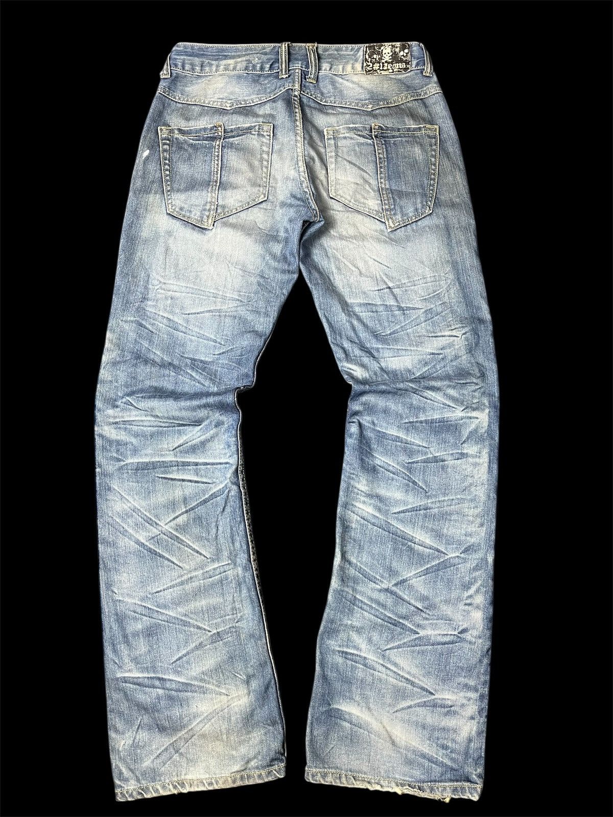 If Six Was Nine × Japanese Brand × Le Grande Bleu (L.G.B.) Japanese 2#1 jeans jesus love You flare distressed Size US 31 - 2 Thumbnail