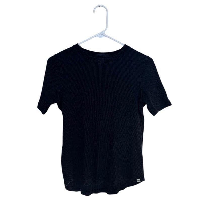 Roots Roots Ribbed Short Sleeve Knit Top Black – S/P Size S / US 4 / IT 40 - 2 Thumbnail